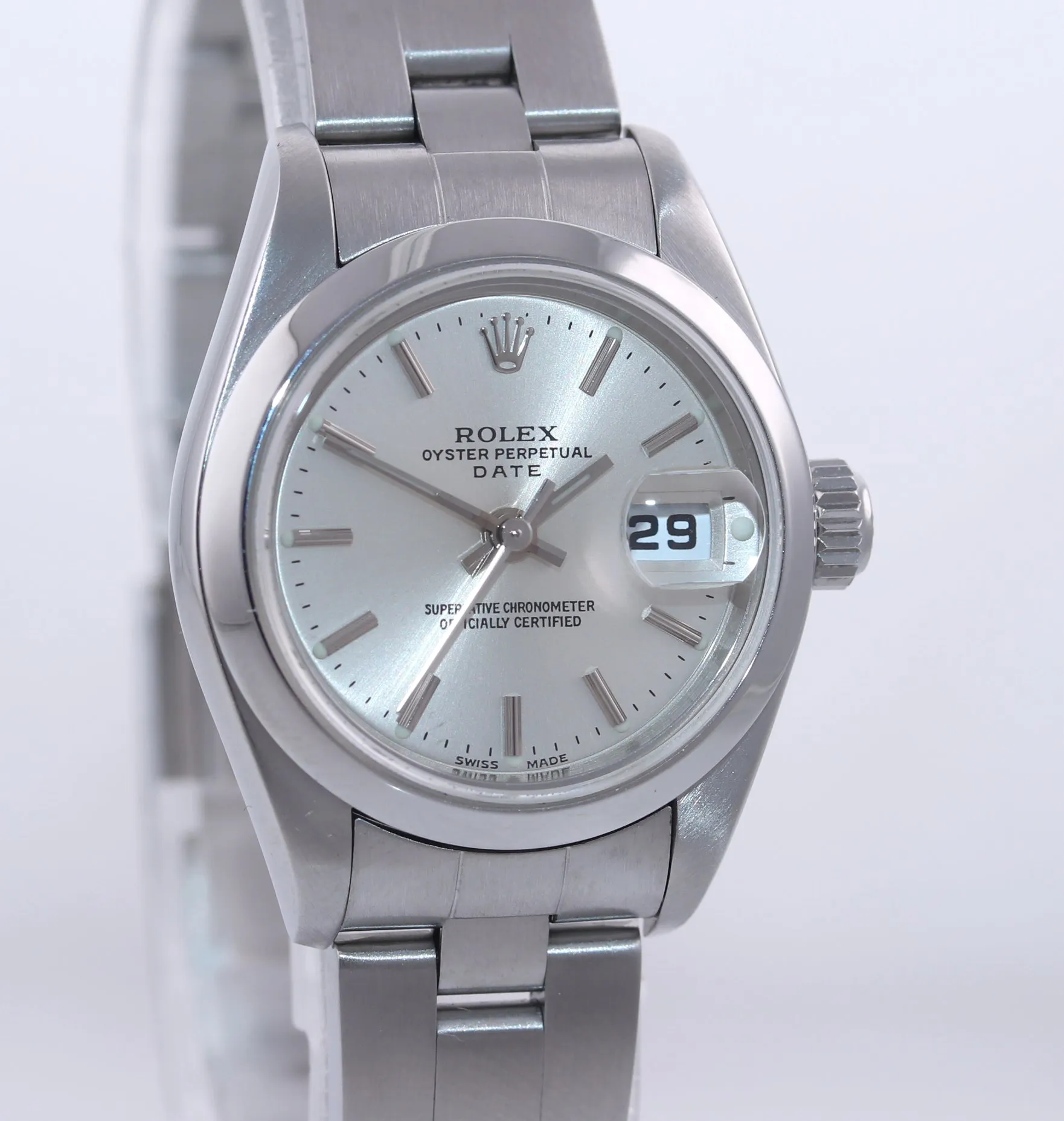 MINT 2003 PAPERS Ladies Rolex Date DateJust Silver 26mm 79160 Steel Watch Box