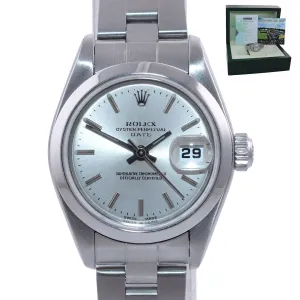 MINT 2003 PAPERS Ladies Rolex Date DateJust Silver 26mm 79160 Steel Watch Box