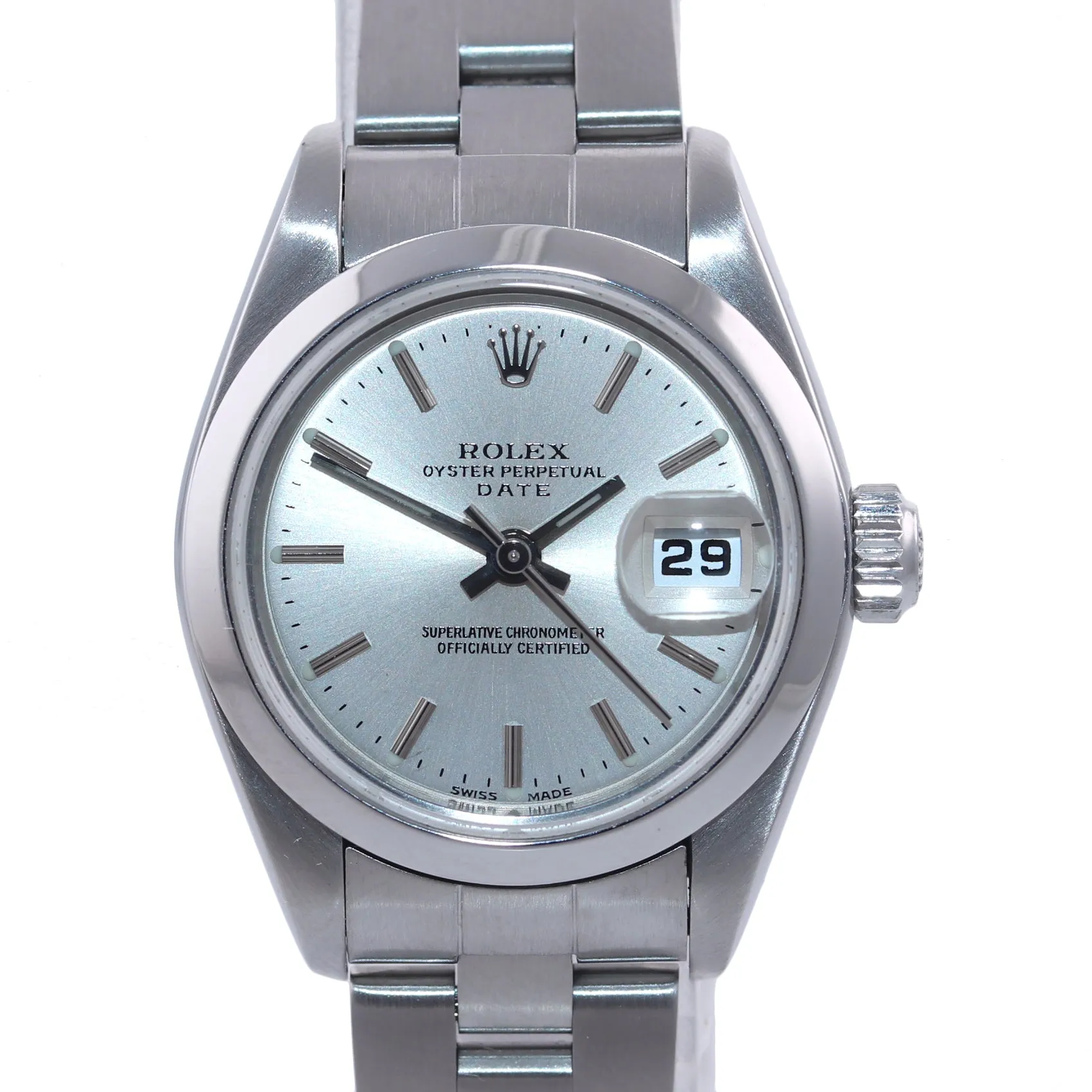 MINT 2003 PAPERS Ladies Rolex Date DateJust Silver 26mm 79160 Steel Watch Box