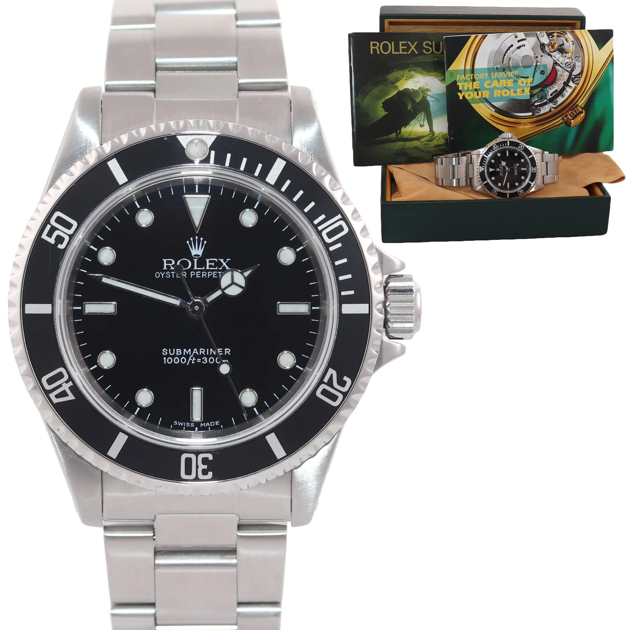 MINT 2005 Rolex Submariner No-Date 14060m Steel Black Dive 40mm Watch Box