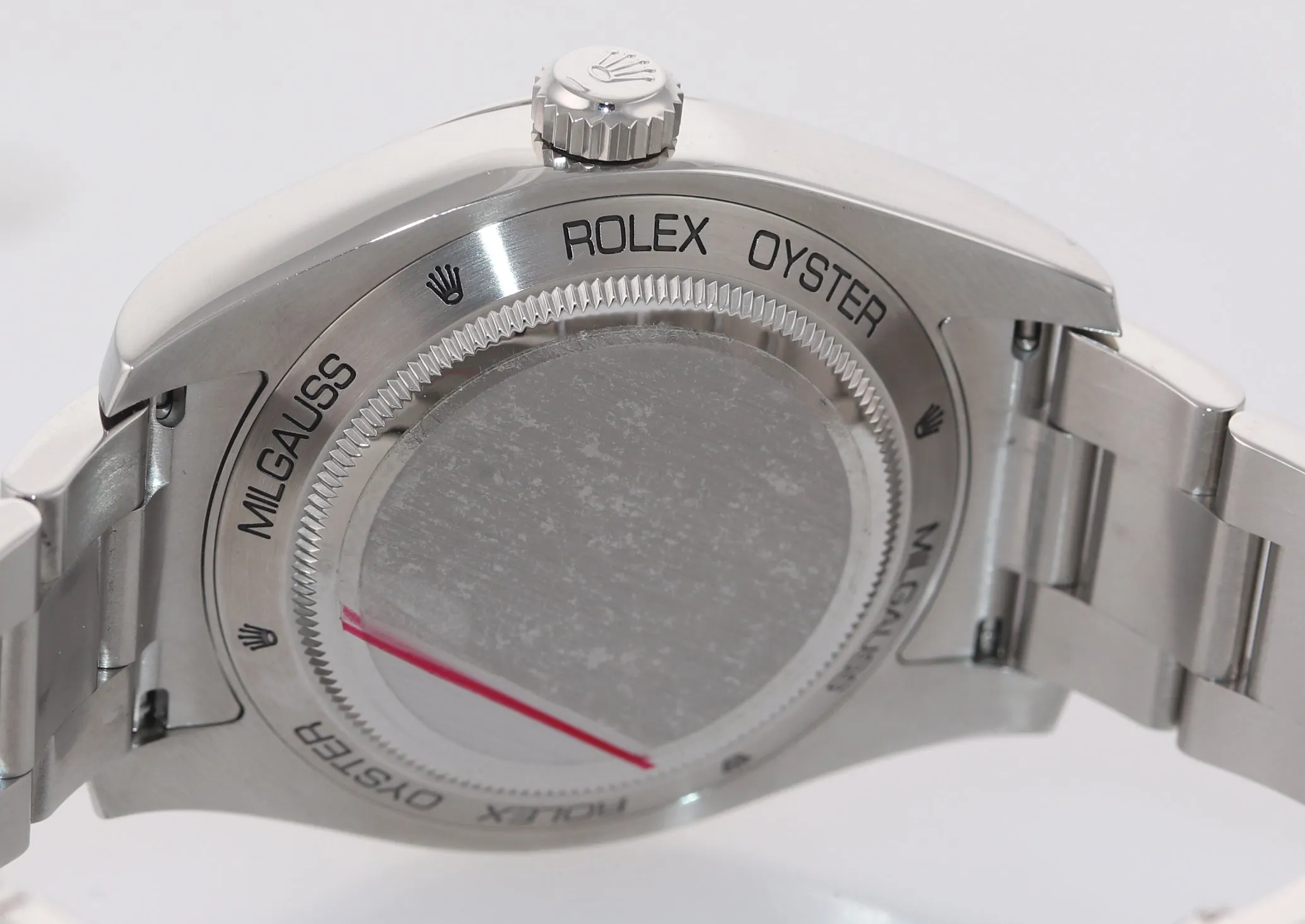 MINT 2015 PAPERS Rolex Milgauss Green Bezel 116400gv Steel Black Watch Box