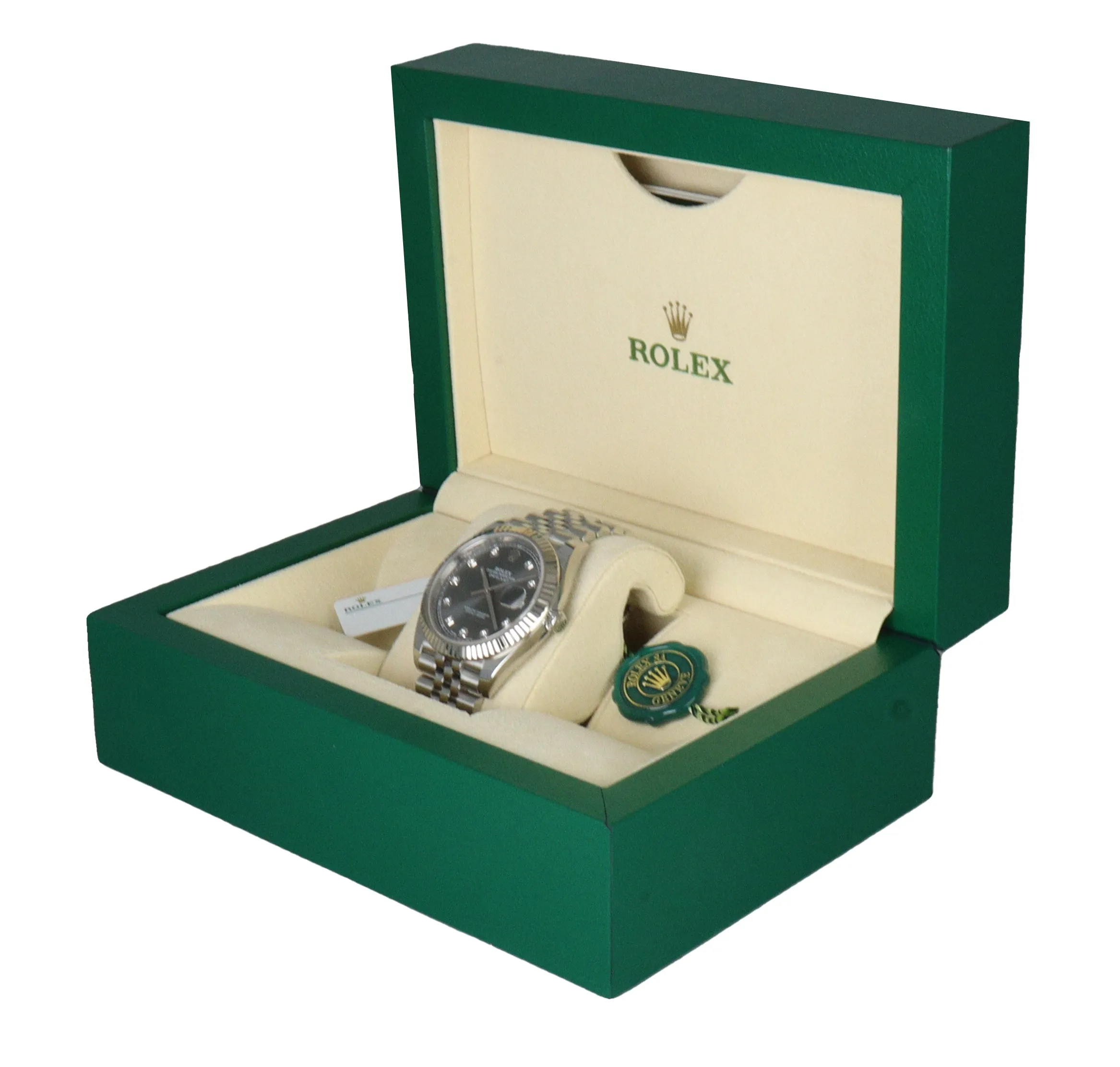 MINT 2017 Rolex DateJust 41 Rhodium DIAMOND 126334 Gray 41mm Fluted Gold Jubilee