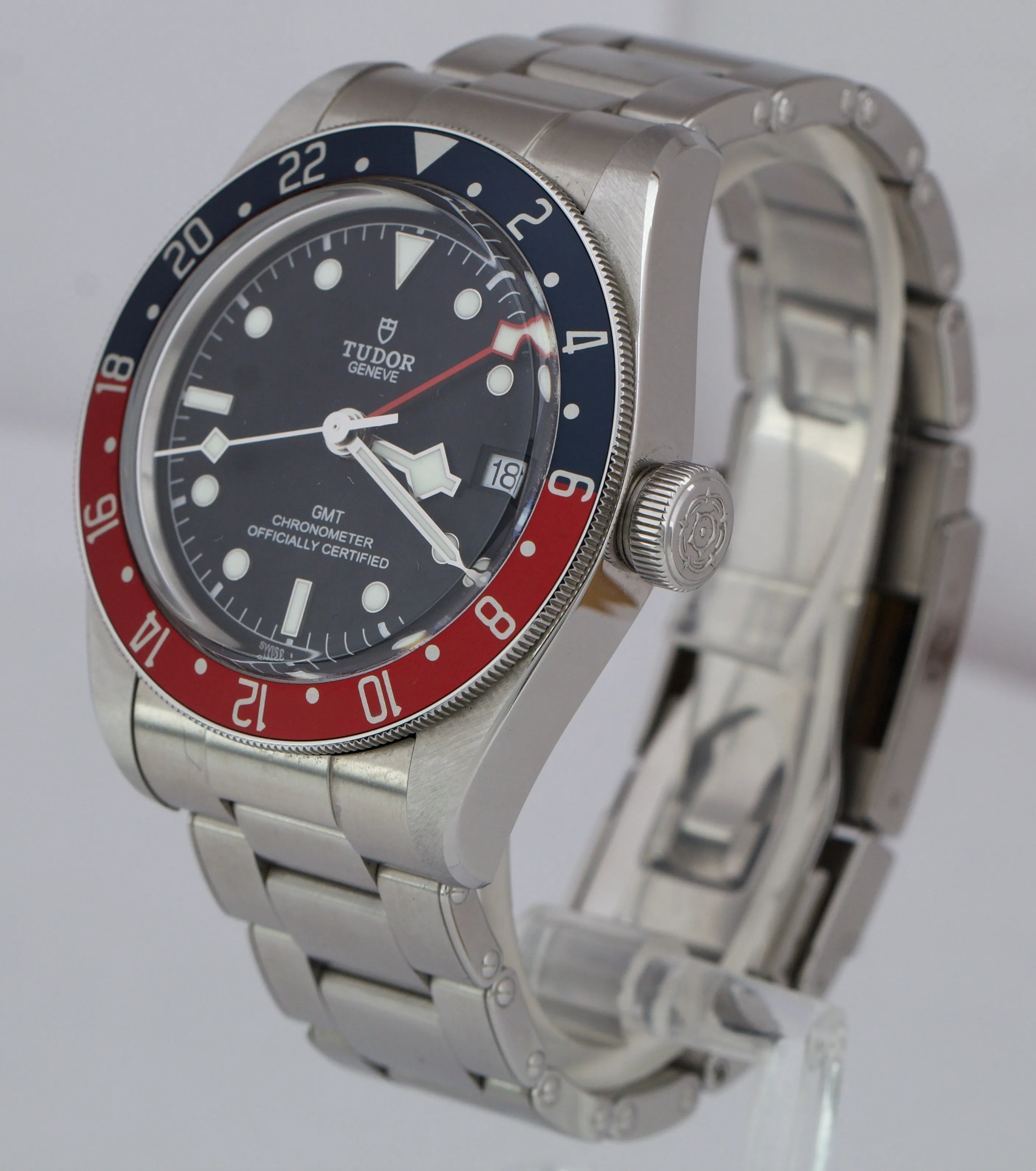 MINT 2021 Tudor Black Bay GMT Pepsi 41mm Stainless Black Date Watch 79830RB
