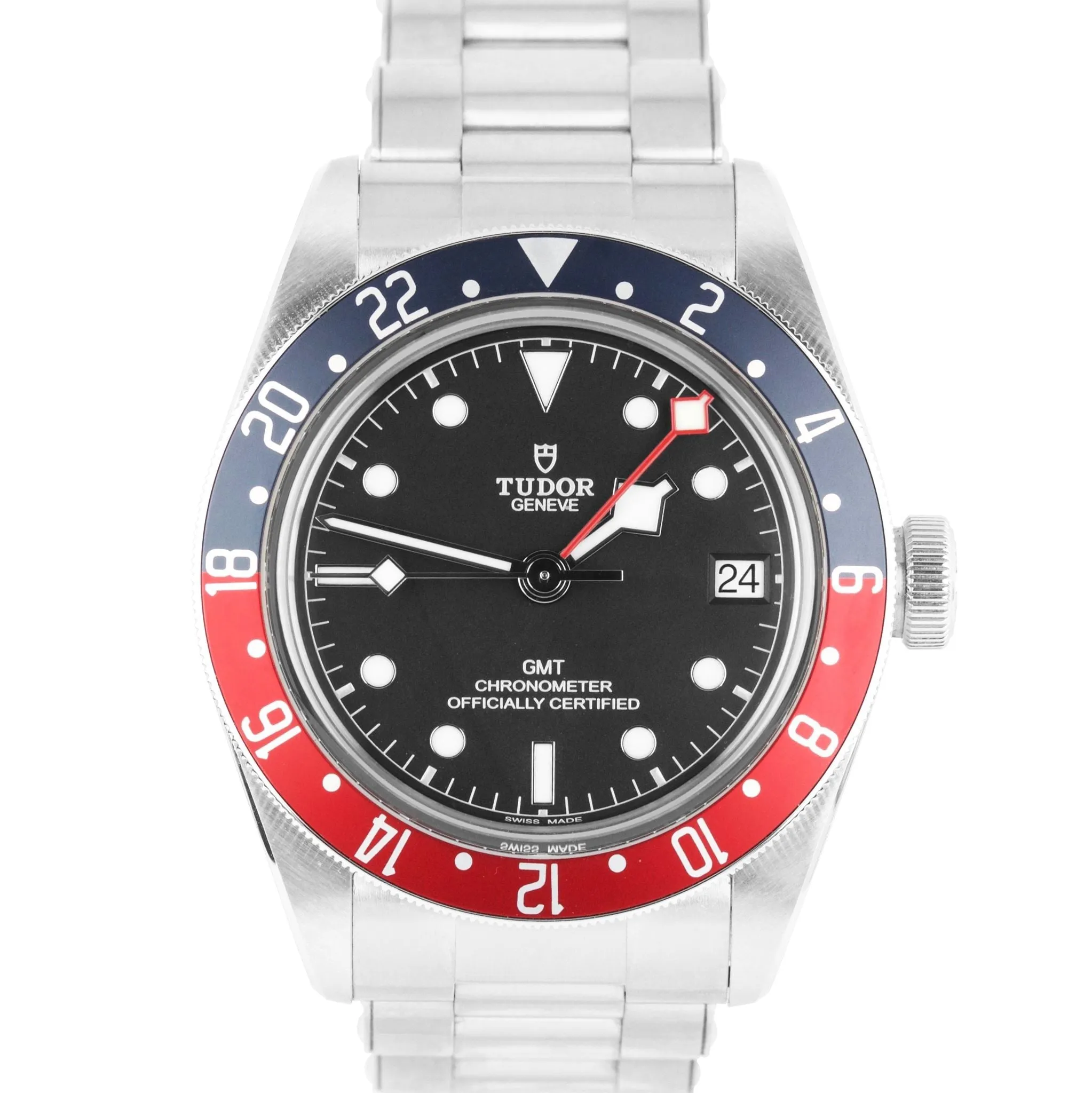 MINT 2021 Tudor Black Bay GMT Pepsi 41mm Stainless Black Date Watch 79830RB
