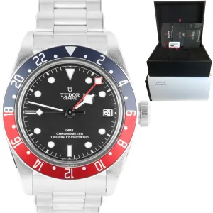 MINT 2021 Tudor Black Bay GMT Pepsi 41mm Stainless Black Date Watch 79830RB