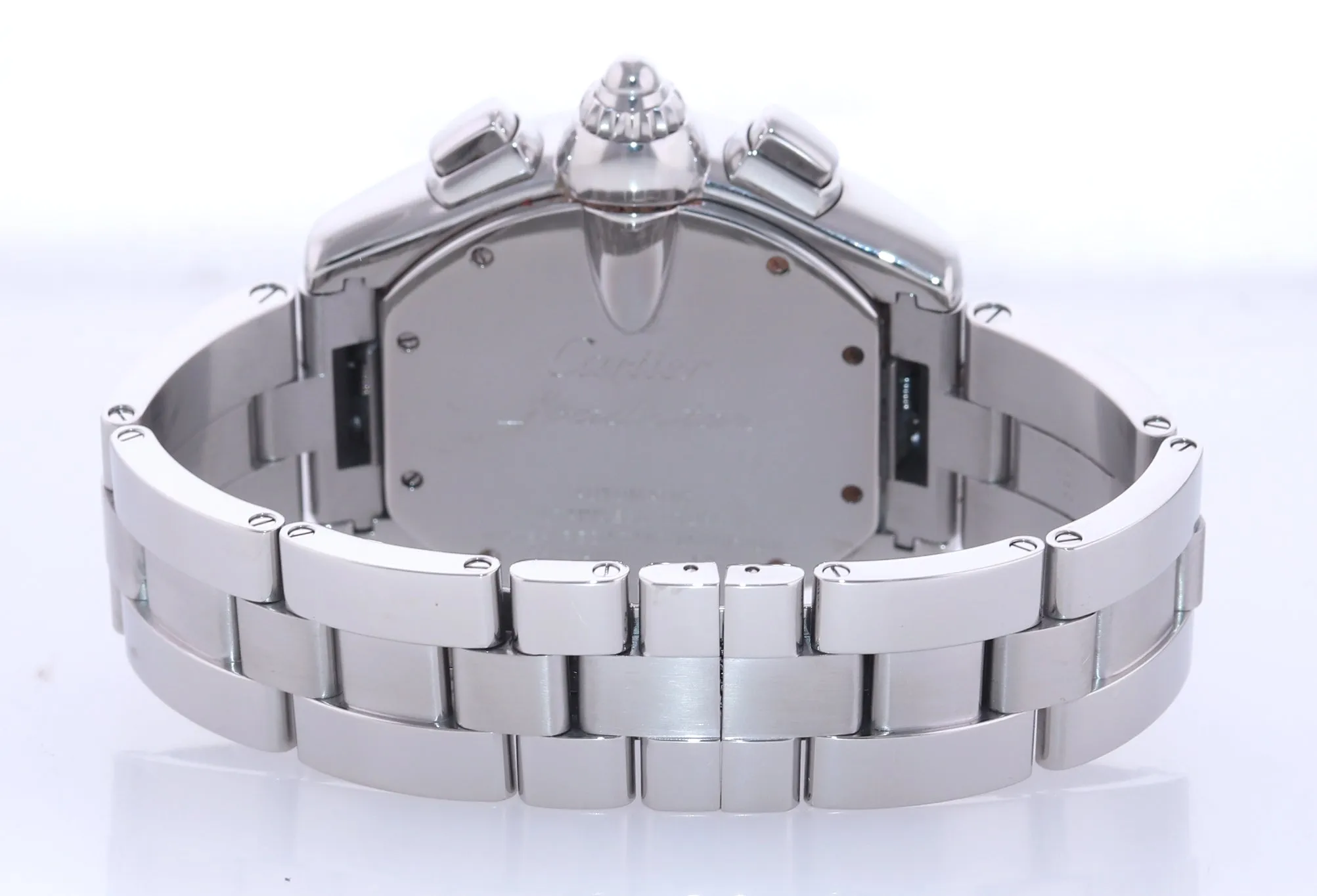 MINT Cartier Roadster XL Steel Black Roman Chronograph W62019X6 Watch 2618