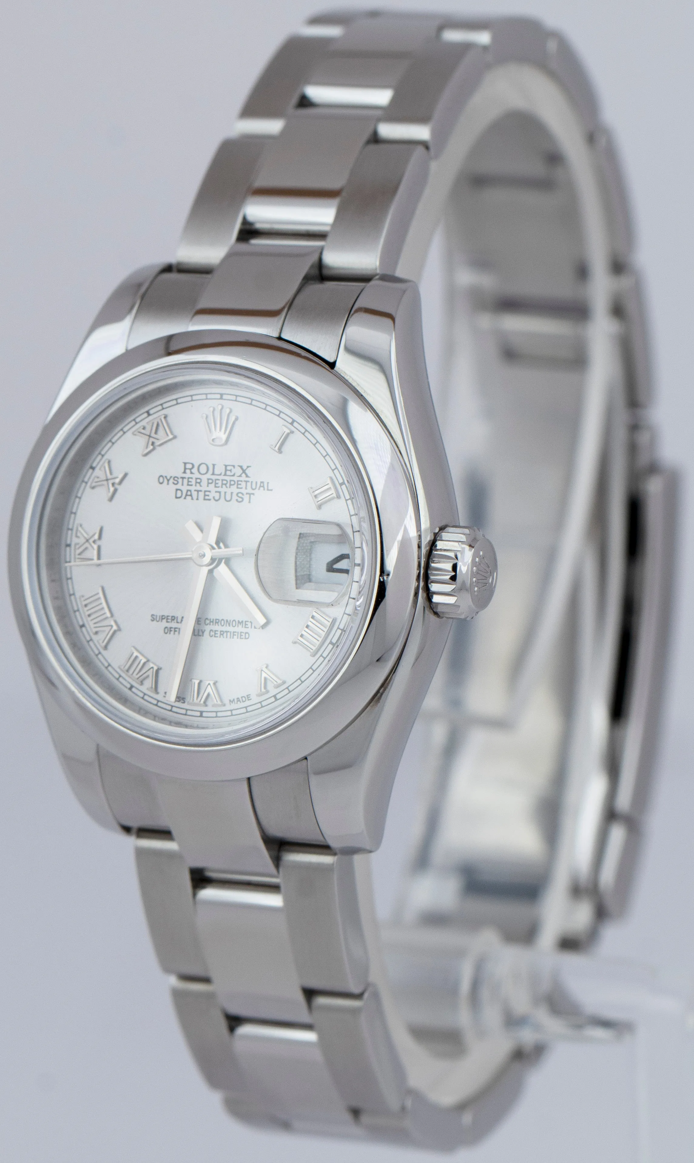 MINT Ladies Rolex DateJust 26mm Silver Dial Stainless Steel Oyster Watch 179160