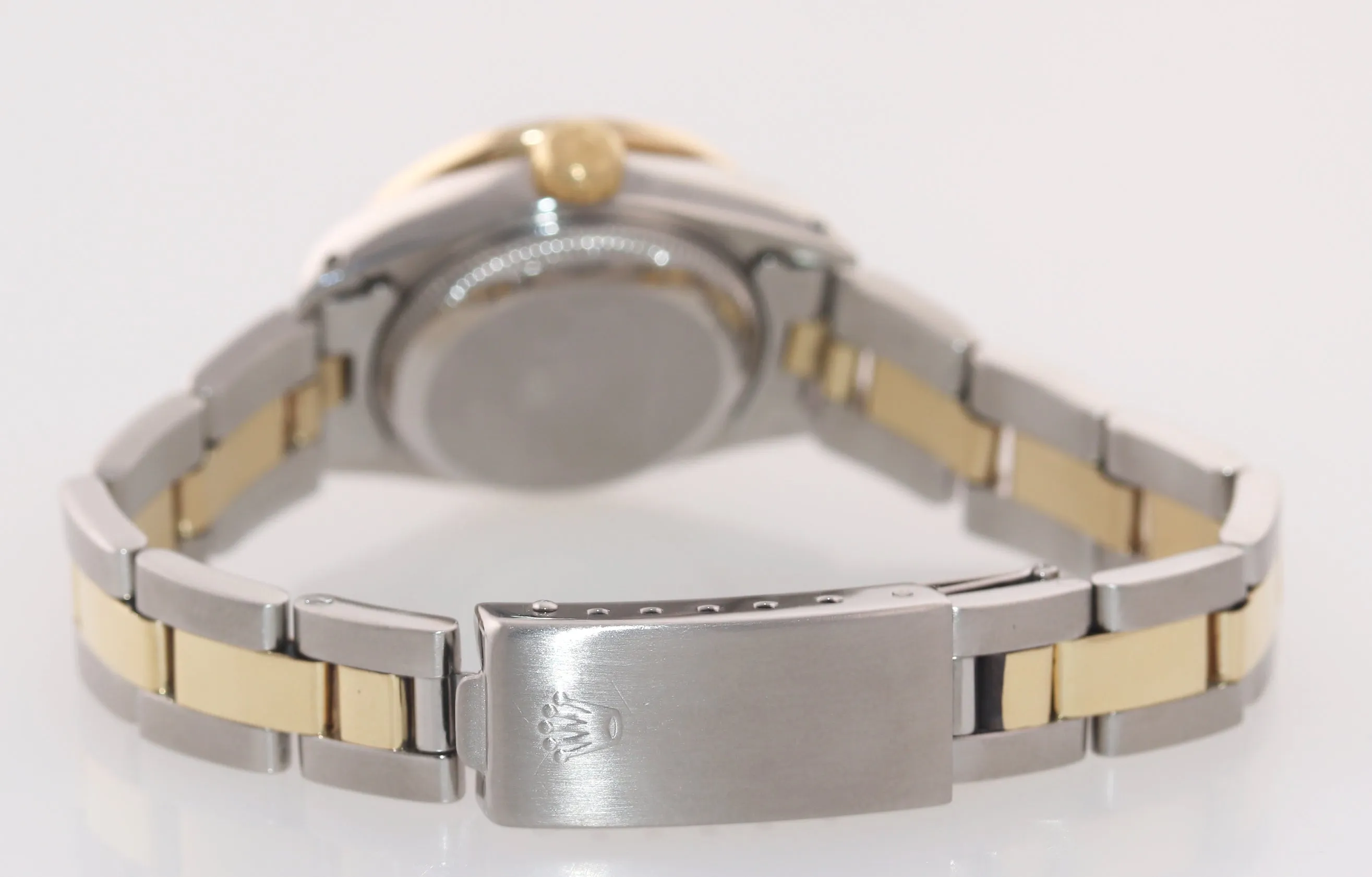 MINT Ladies Rolex DateJust 69173 White MOP Diamond 26mm Two-Tone Oyster Watch