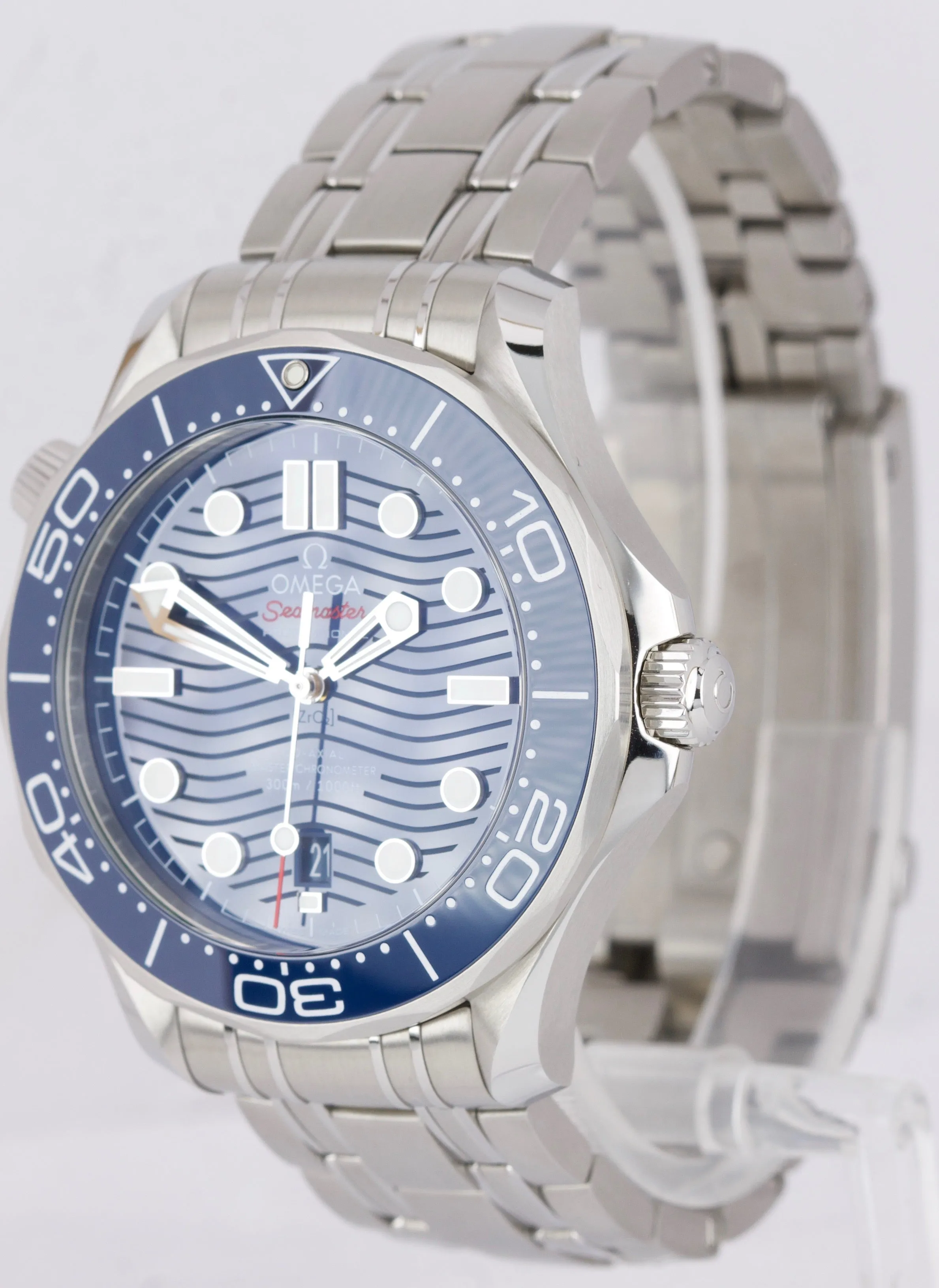 MINT Omega Seamaster Diver 300M 42mm Blue Wave 210.30.42.20.03.001 B P Watch