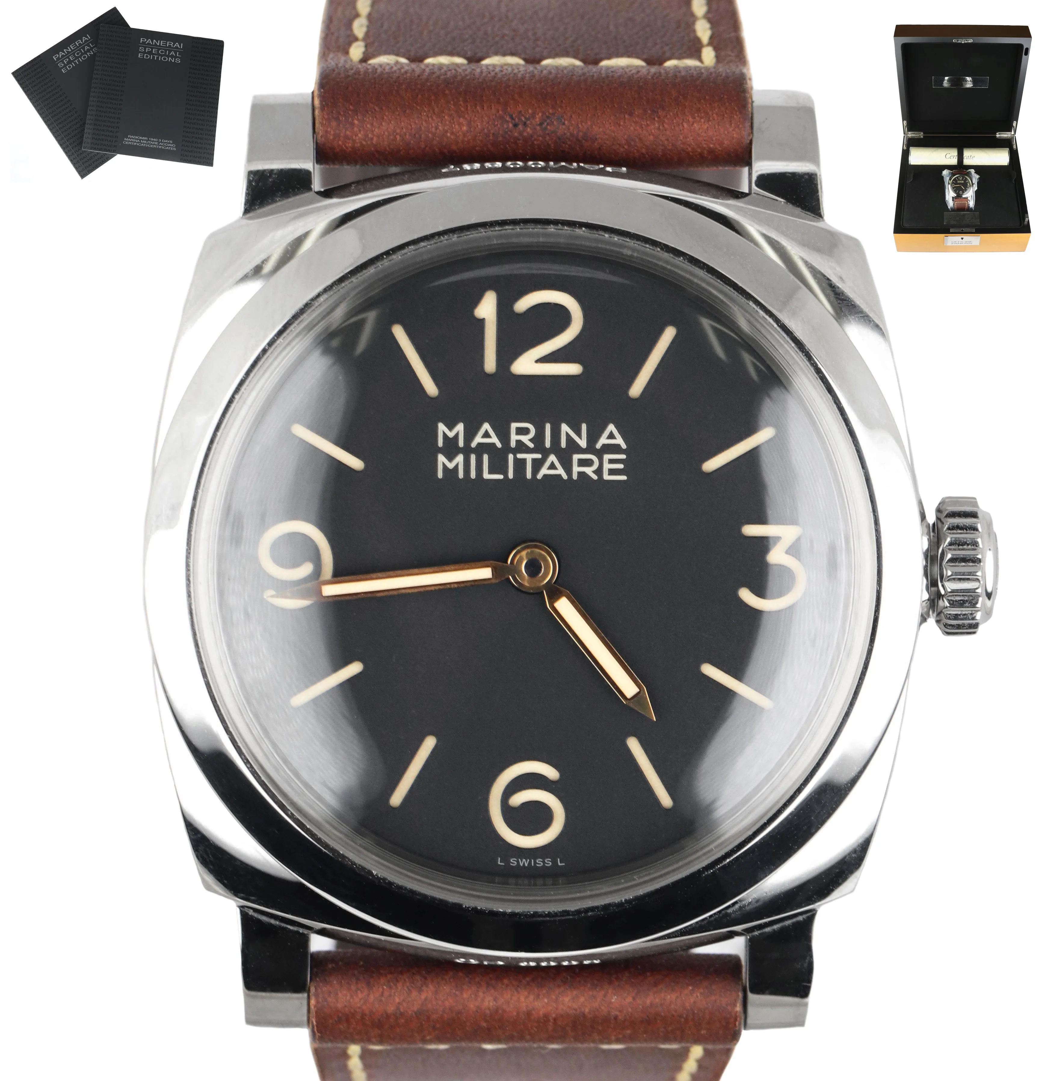 MINT Panerai Radiomir 1940 Marina Militare PAM00587 Stainless Black PAM 587 47mm