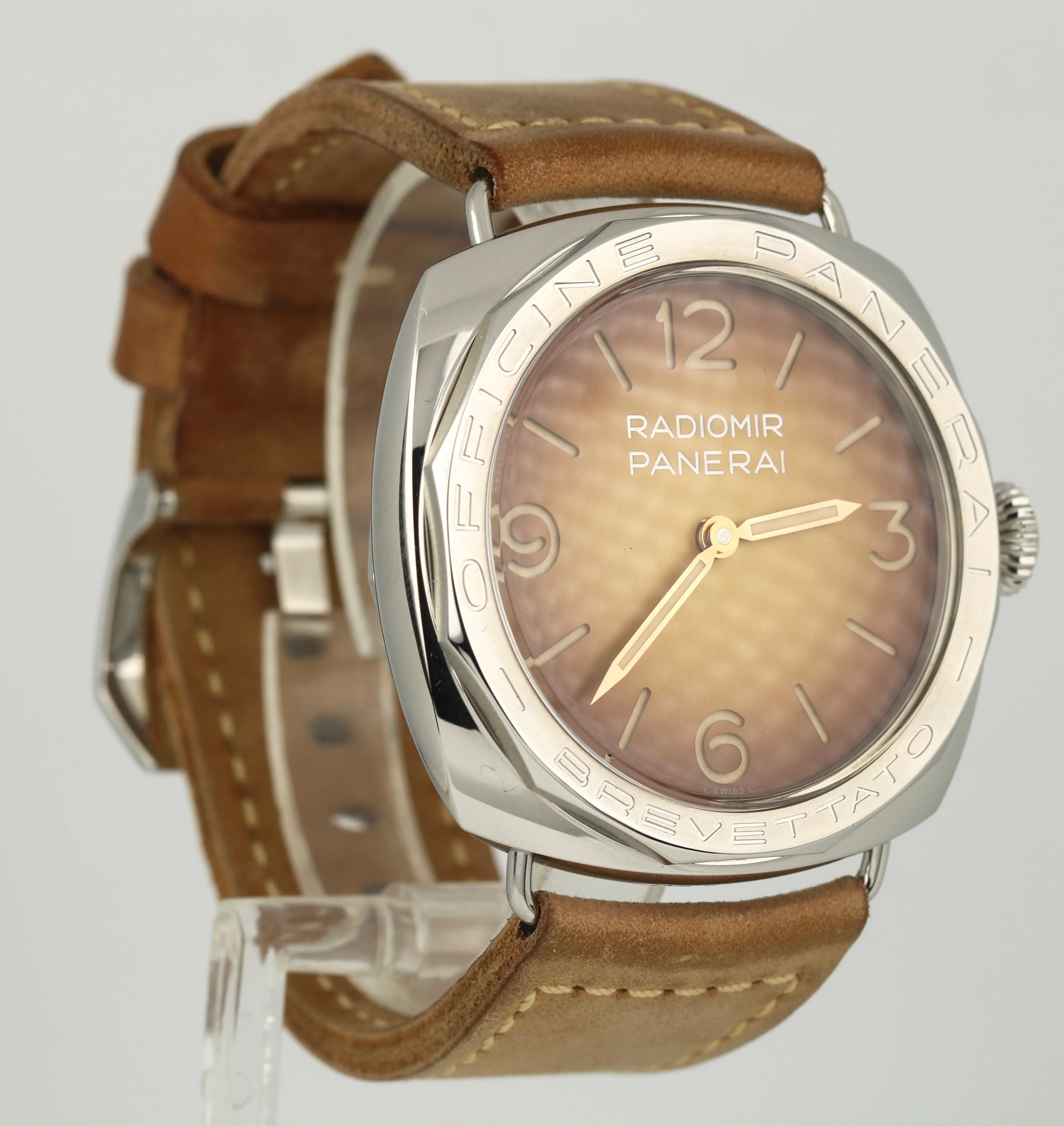 MINT Panerai Radiomir Accaio PAM 687 Stainless 47mm Brown PAM00687 Swiss Watch