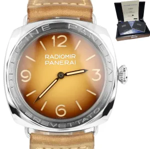 MINT Panerai Radiomir Accaio PAM 687 Stainless 47mm Brown PAM00687 Swiss Watch