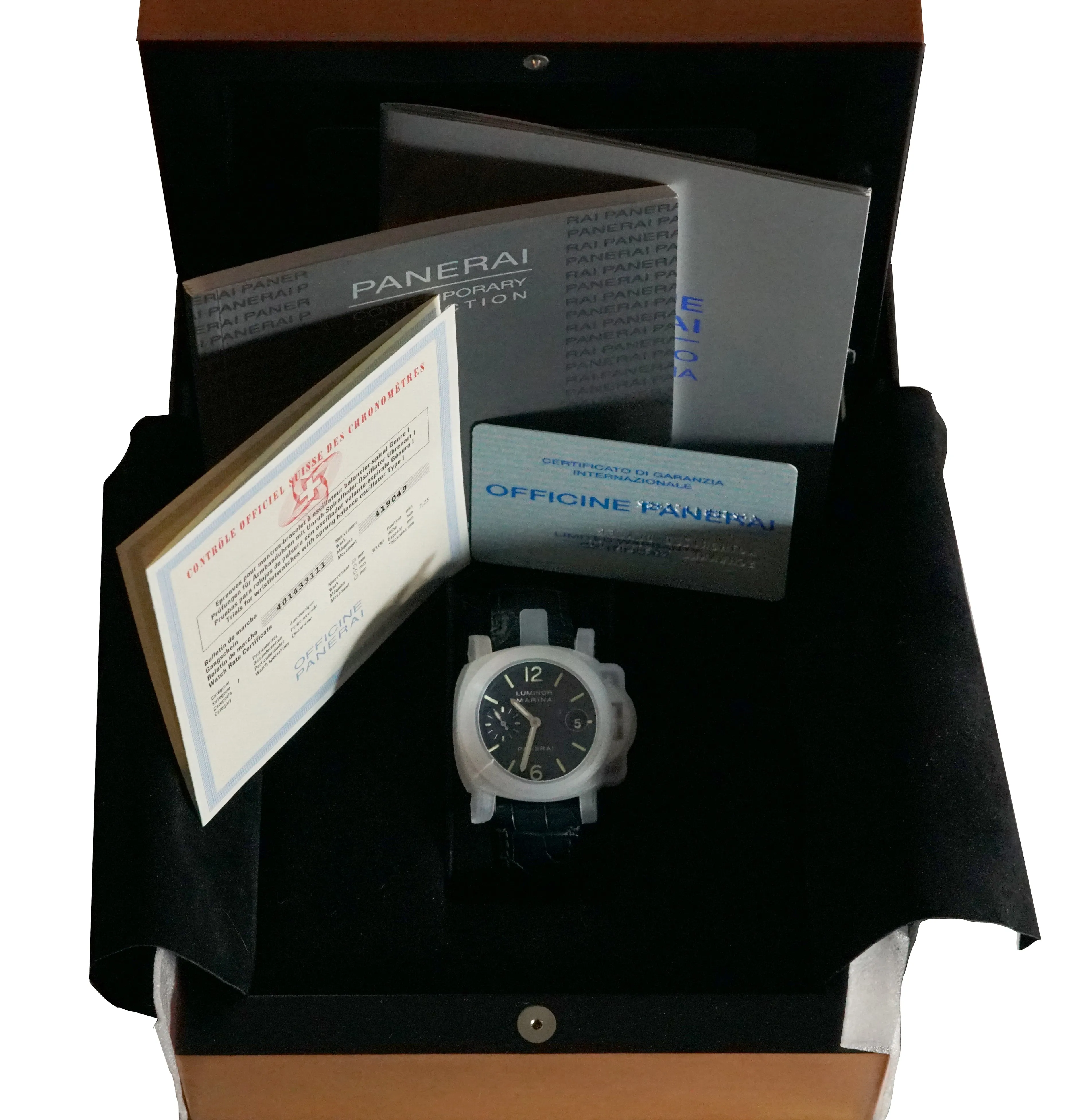 MINT PAPERS Panerai PAM 119 Luminor Marina Blue Automatic 40mm Watch PAM00119