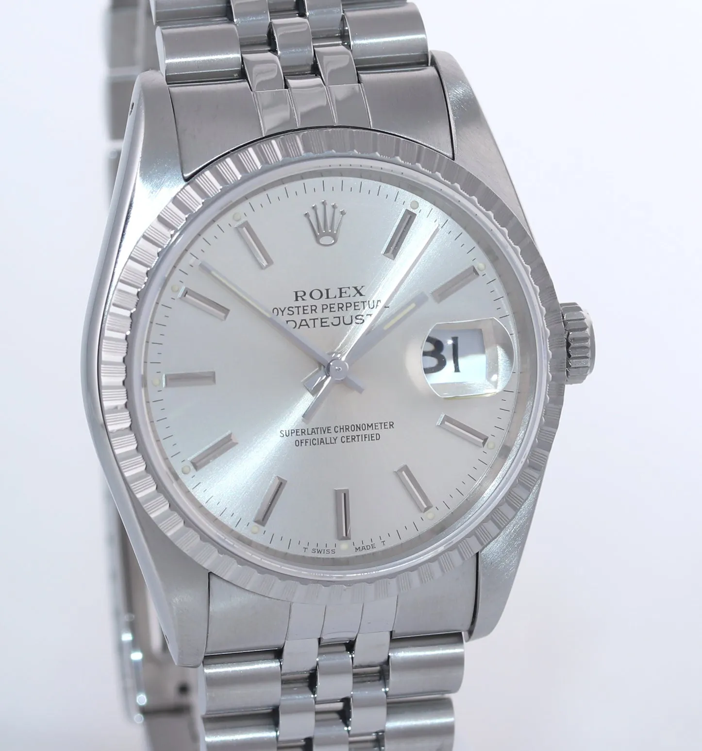MINT PAPERS Rolex DateJust 36mm 16220 Steel Silver Stick Jubilee 36mm Watch Box