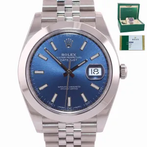MINT PAPERS Rolex DateJust 41 Steel 126300 Blue Dial Jubilee 41mm Watch Box