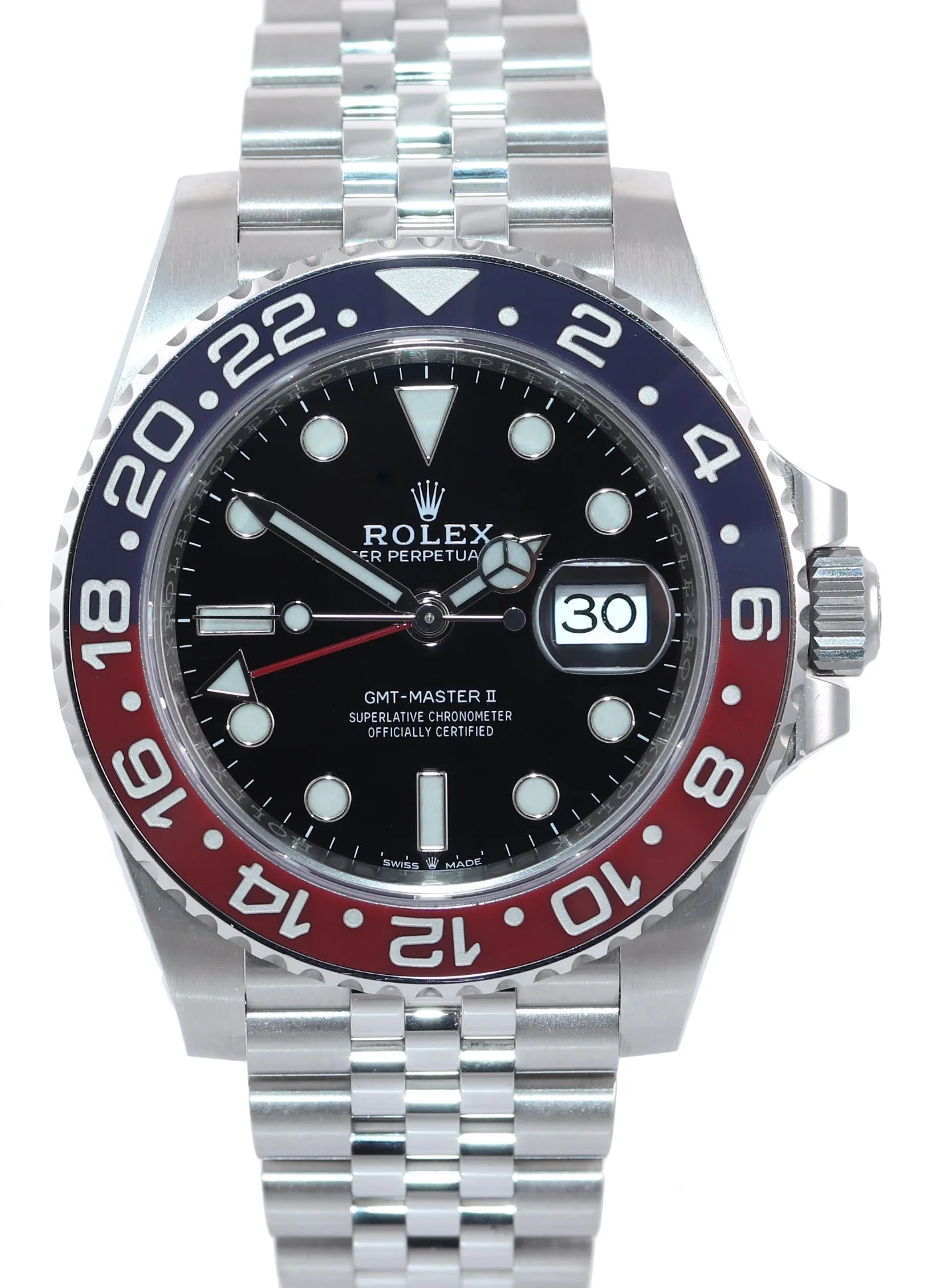 MINT PAPERS Rolex GMT Master PEPSI Red Blue Jubilee Ceramic 126710 BLRO Watch