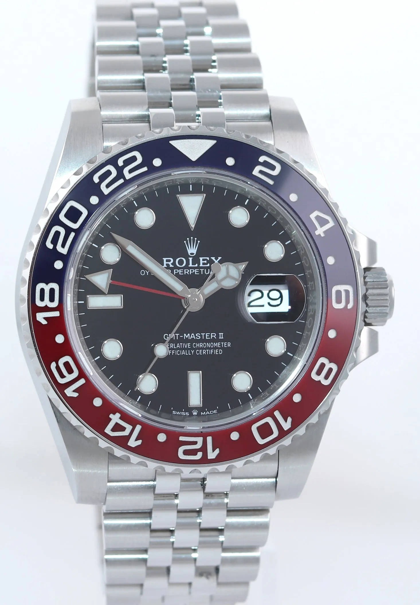 MINT PAPERS Rolex GMT Master PEPSI Red Blue Jubilee Ceramic 126710 BLRO Watch