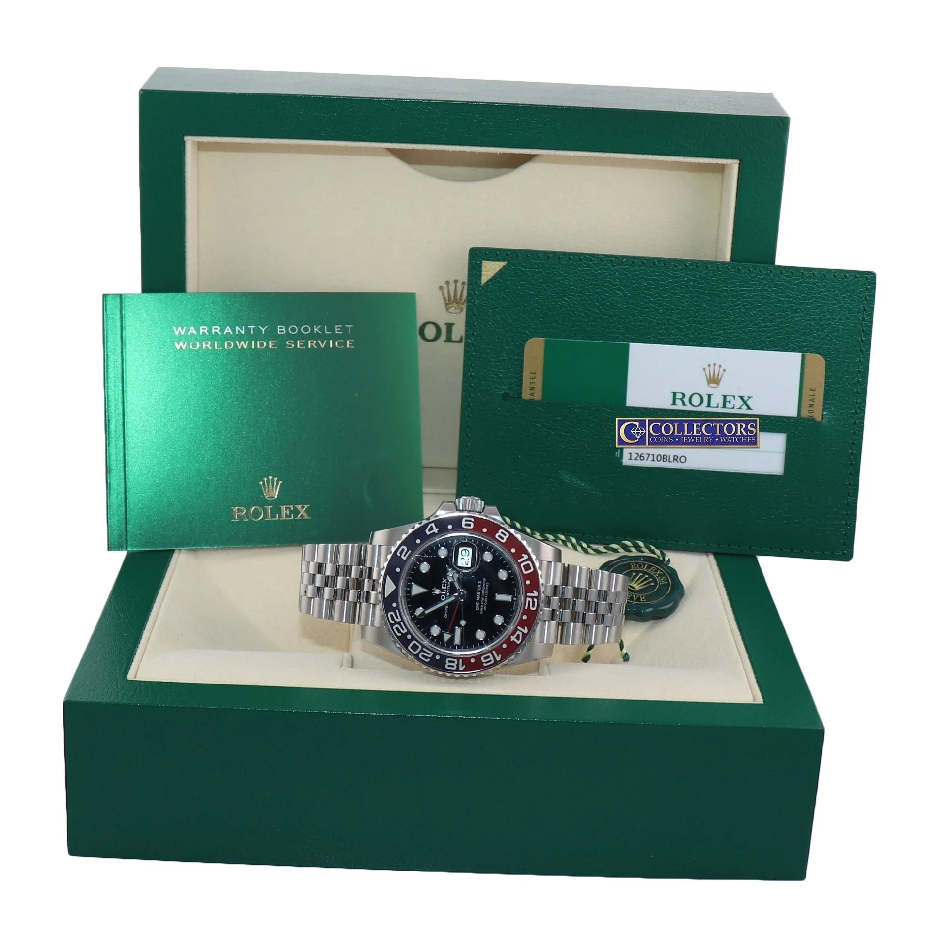 MINT PAPERS Rolex GMT Master PEPSI Red Blue Jubilee Ceramic 126710 BLRO Watch