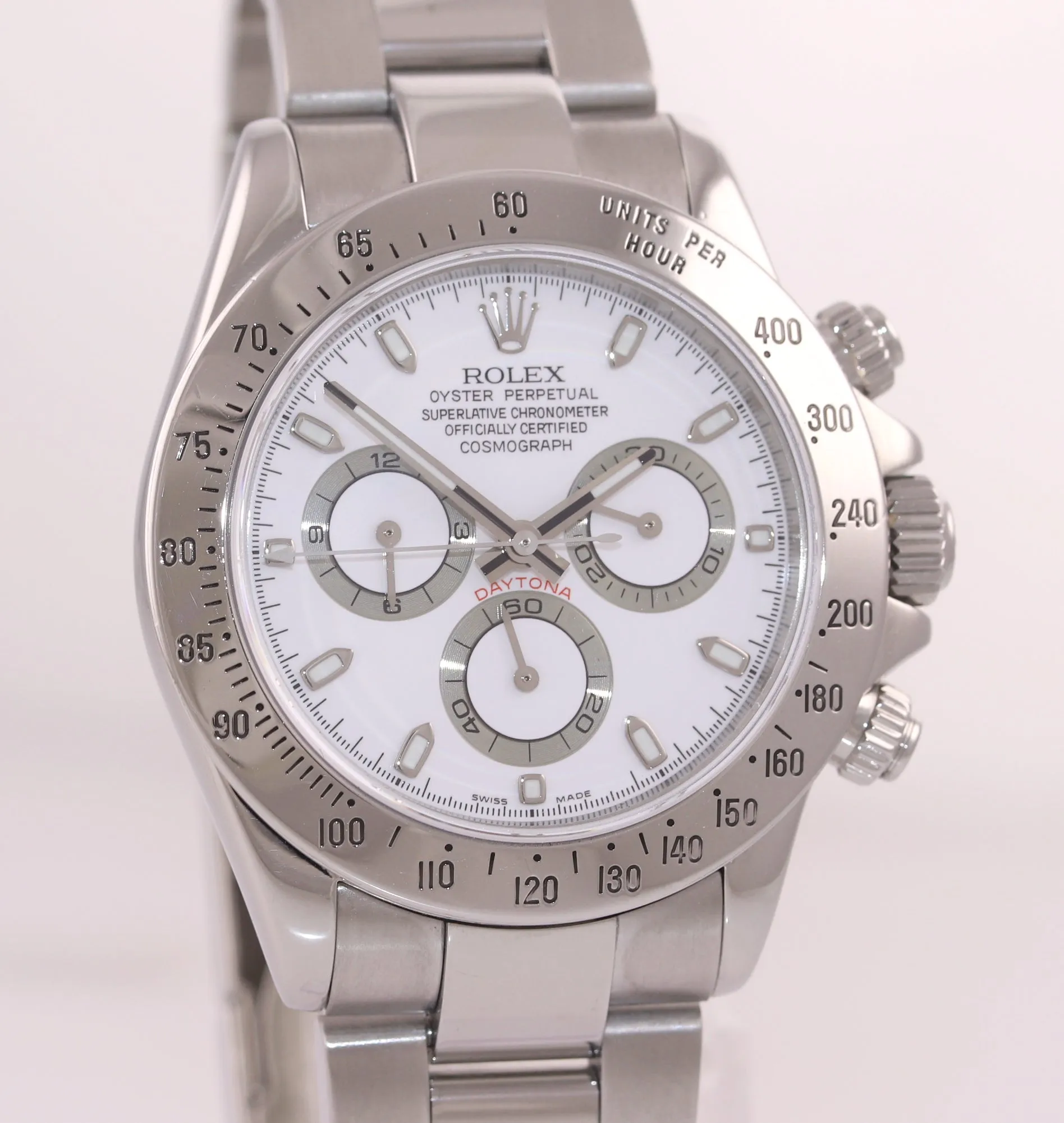 MINT Rolex Daytona Cosmograph 116520 White Dial Steel 40mm Chrono Watch Box