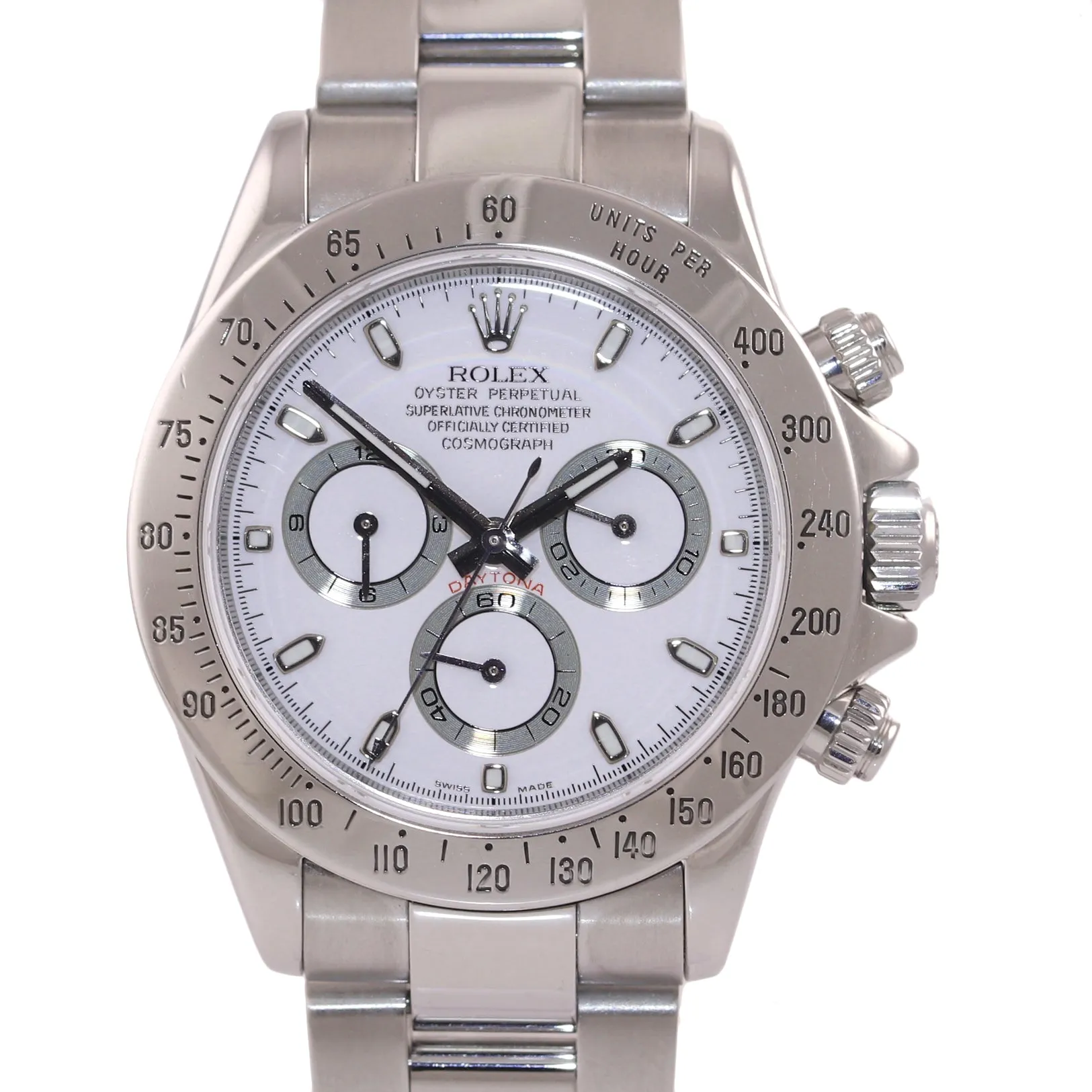 MINT Rolex Daytona Cosmograph 116520 White Dial Steel 40mm Chrono Watch Box