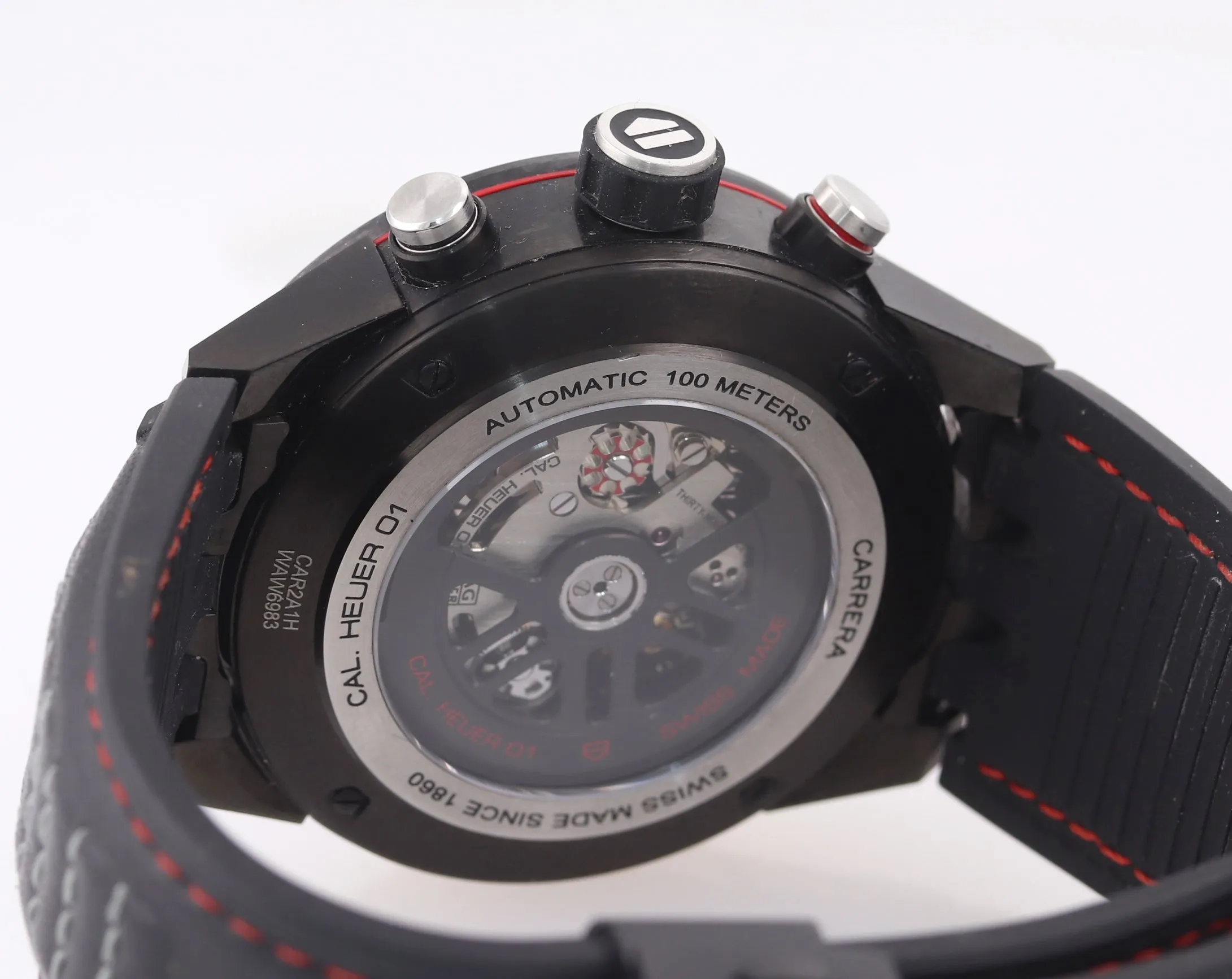 MINT TAG Heuer Chronograph Carrera 01 Calibre CAR2A1H Black PVD 45mm Date Watch