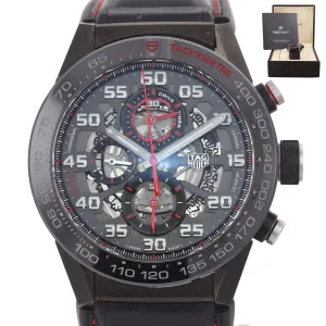 MINT TAG Heuer Chronograph Carrera 01 Calibre CAR2A1H Black PVD 45mm Date Watch
