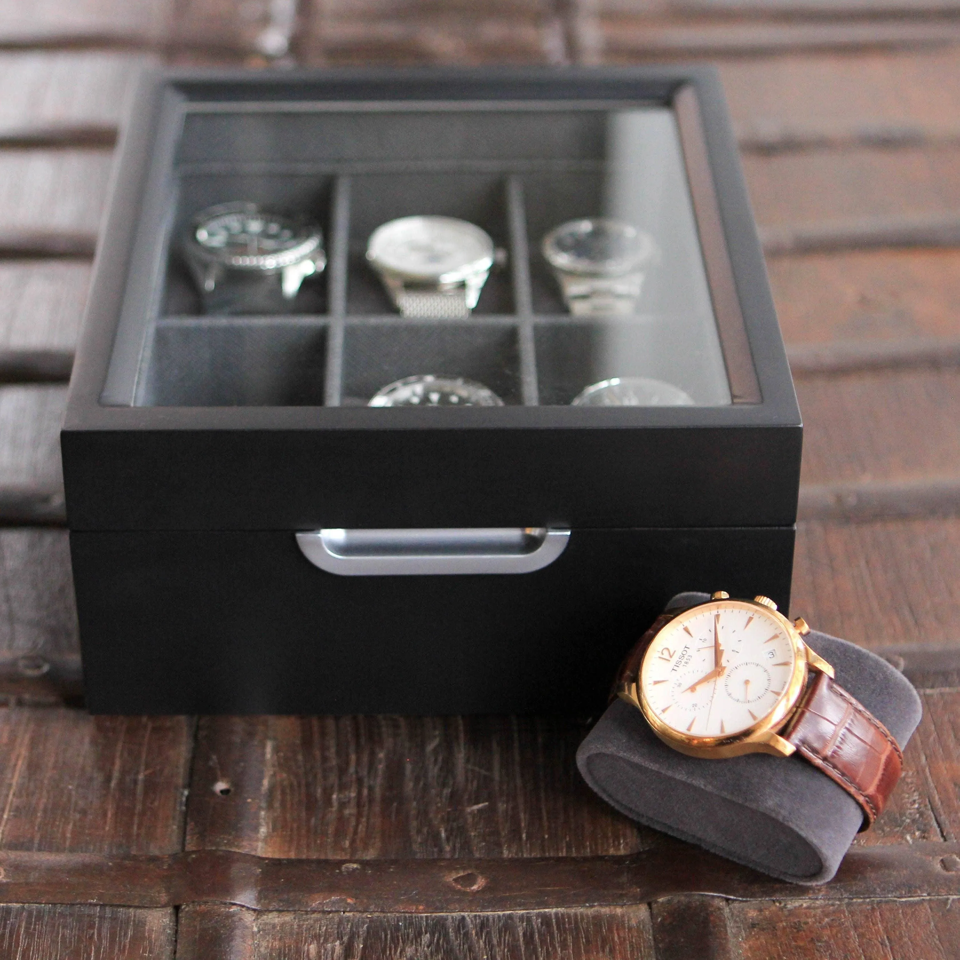 Modern 6 Slot Watch Box