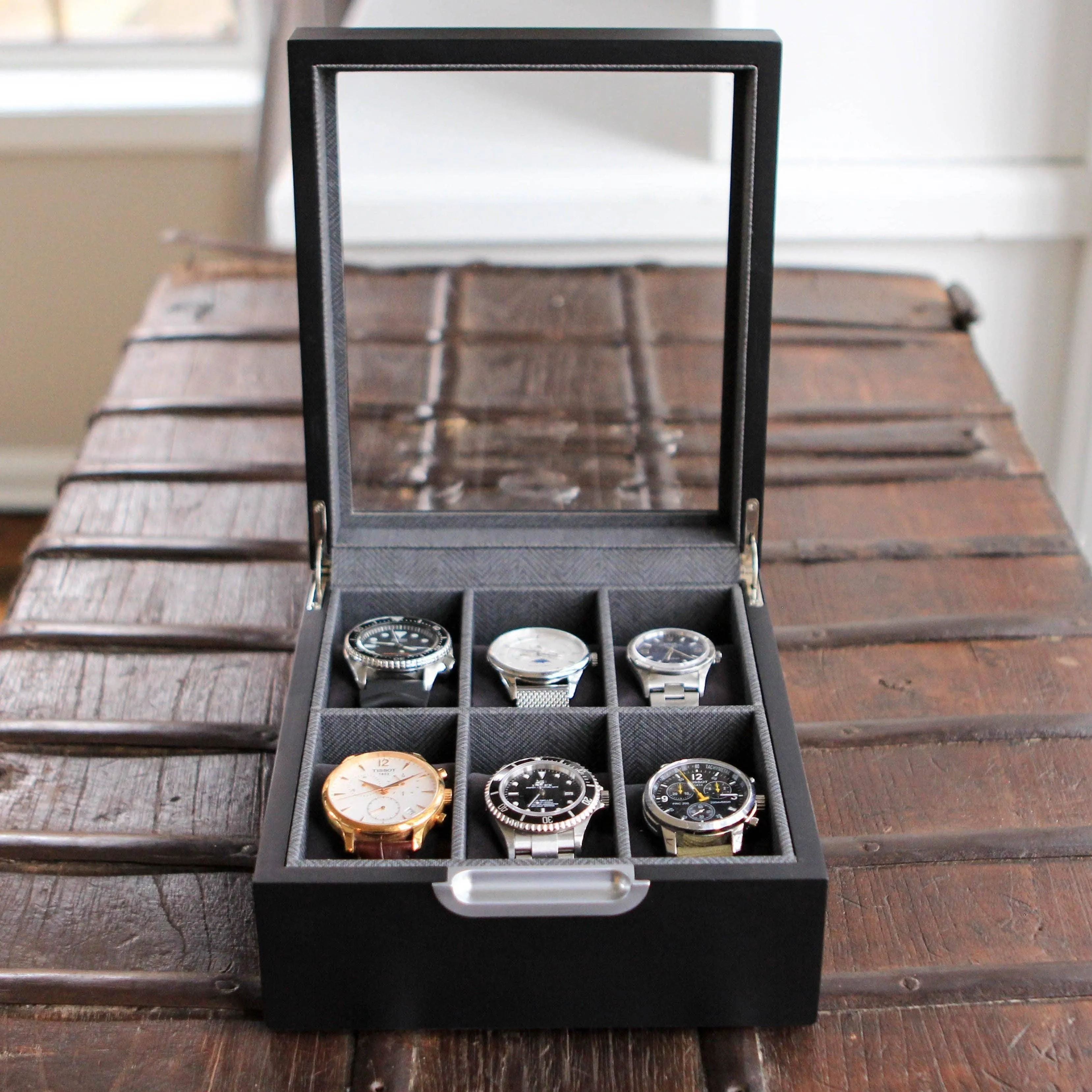 Modern 6 Slot Watch Box