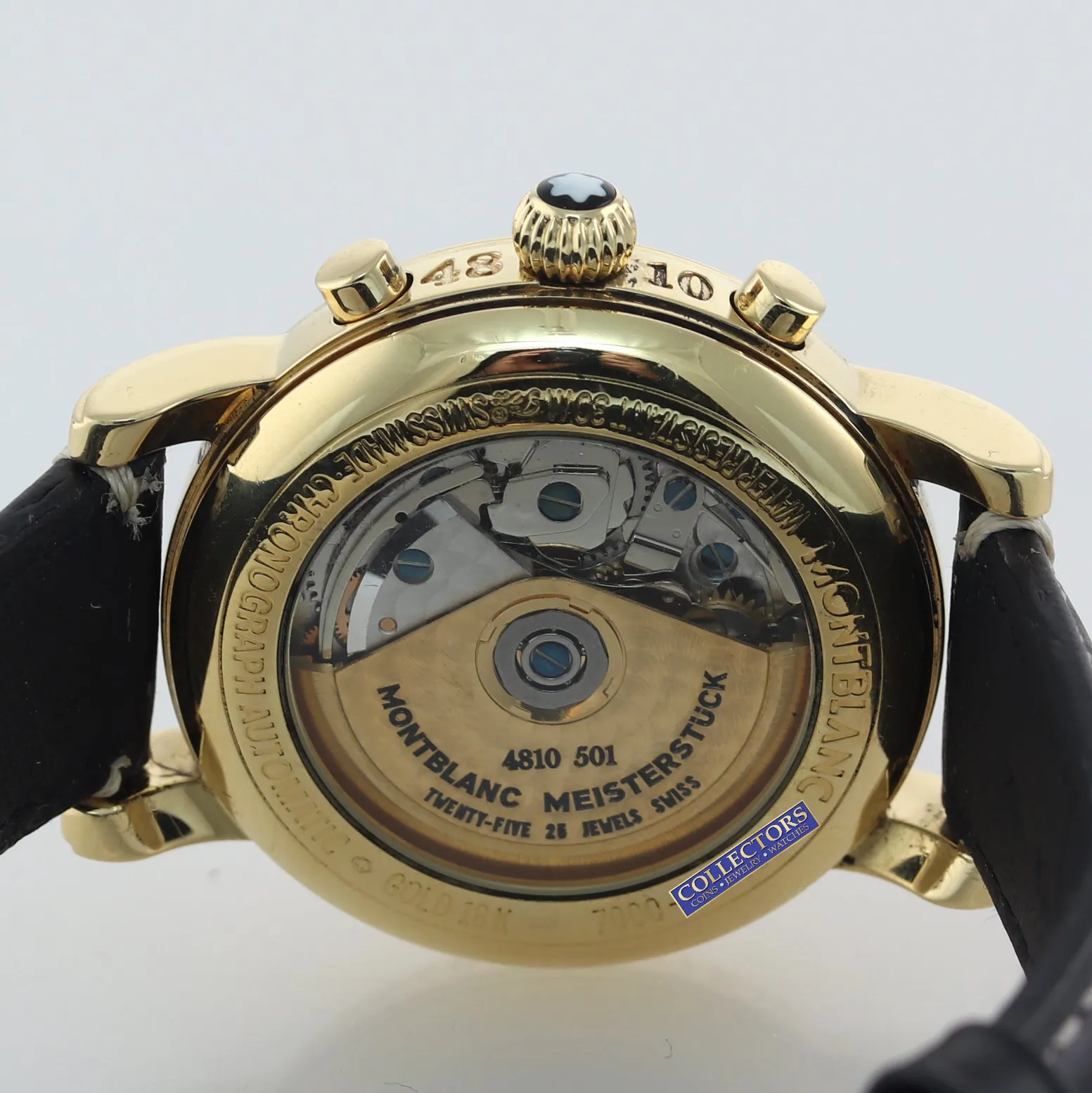 Montblanc Meisterstuck Star 7000 Black Day Date 18k Gold Chronograph 37mm Watch