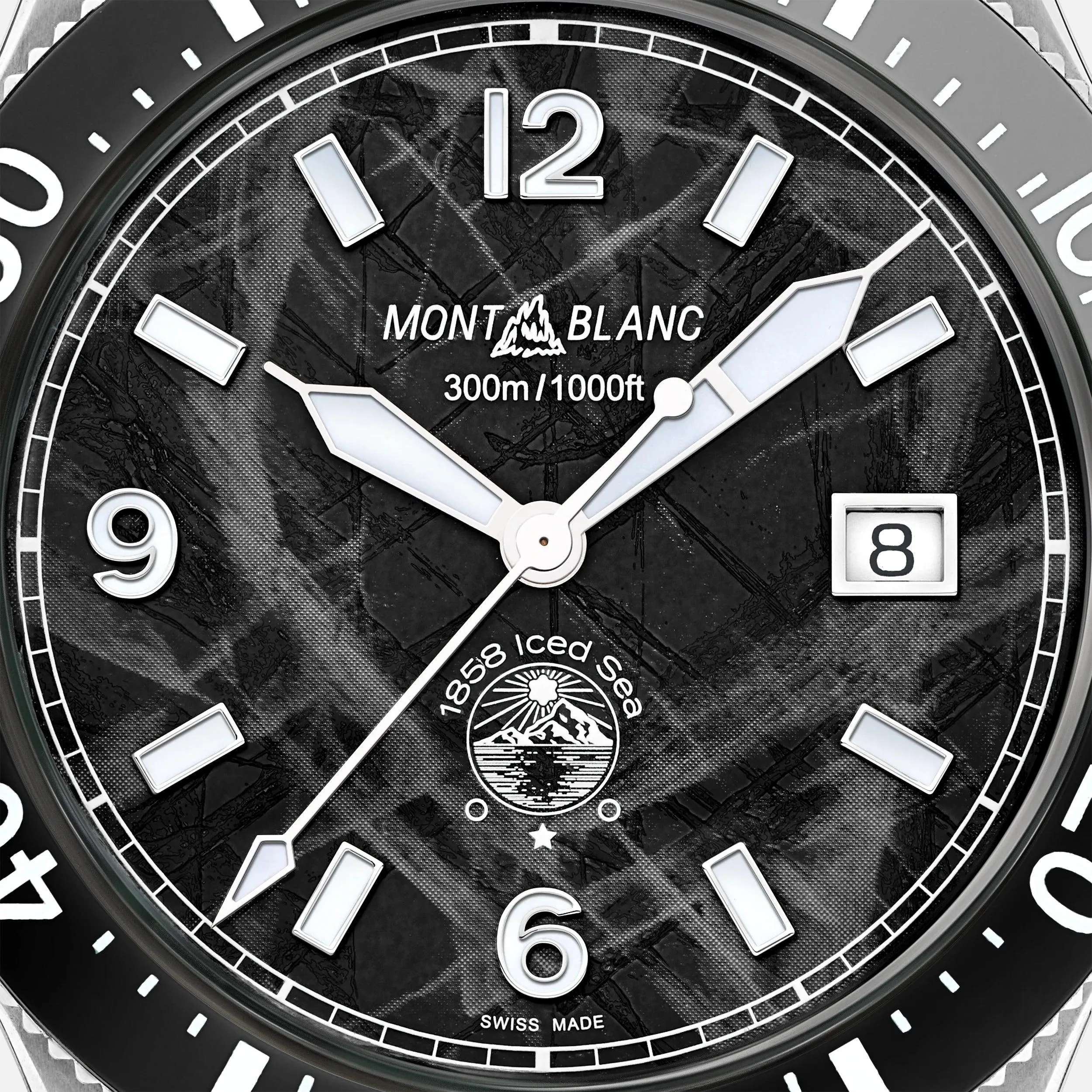 MONTBLANC WATCH 1858 ICE SEA Automatic Date 41mm Black Automatic Steel 129371