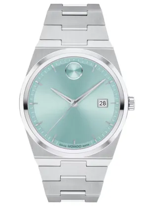 Movado BOLD Quest Seafoam blue Sunray dial 40mm Men's Watch 3601243