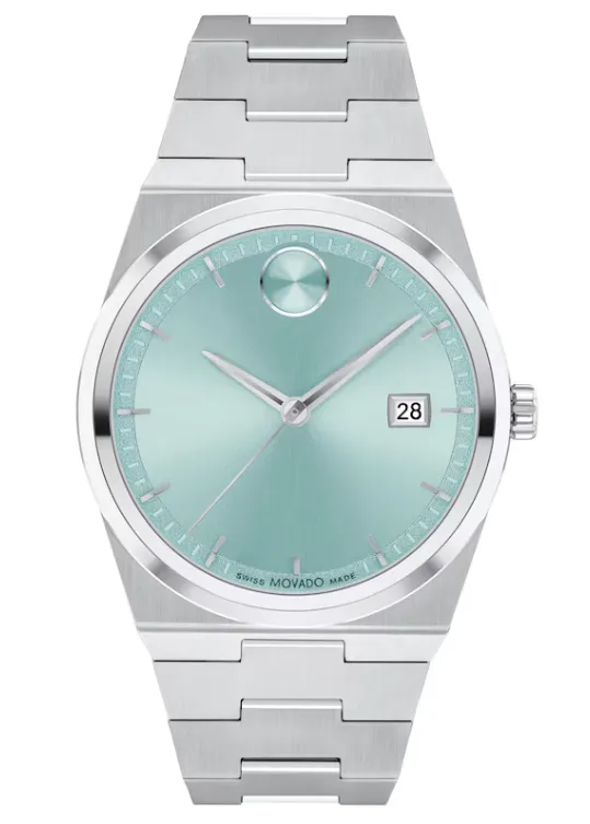 Movado BOLD Quest Seafoam blue Sunray dial 40mm Men's Watch 3601243