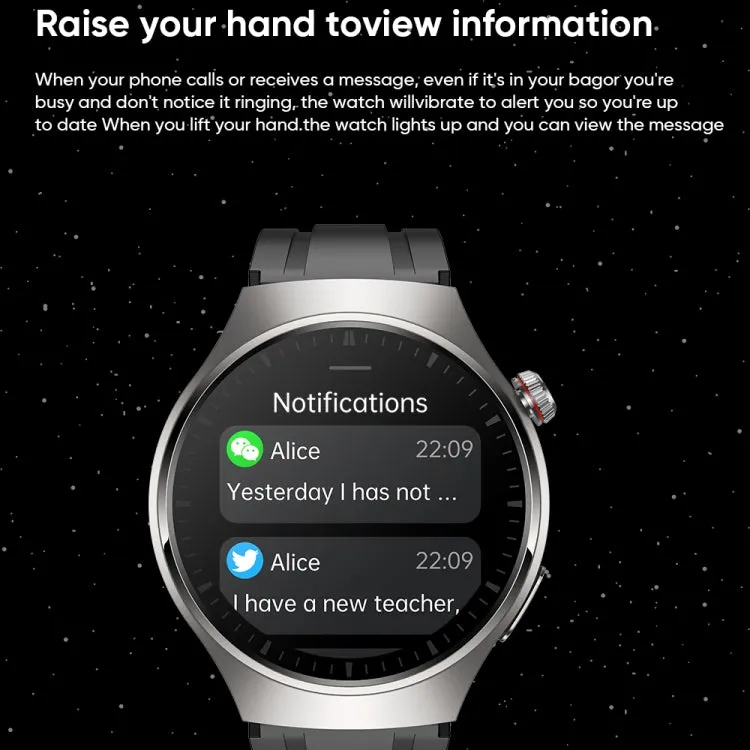 MT200 1.43 inch AMOLED IP67 Steel Band Smart Call Watch, Support ECG(Silver)