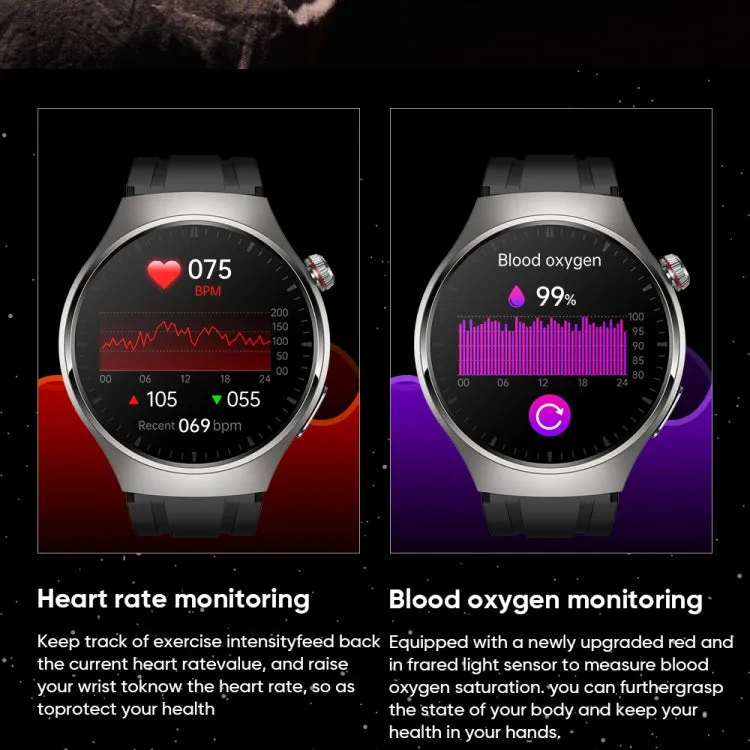 MT200 1.43 inch AMOLED IP67 Steel Band Smart Call Watch, Support ECG(Silver)