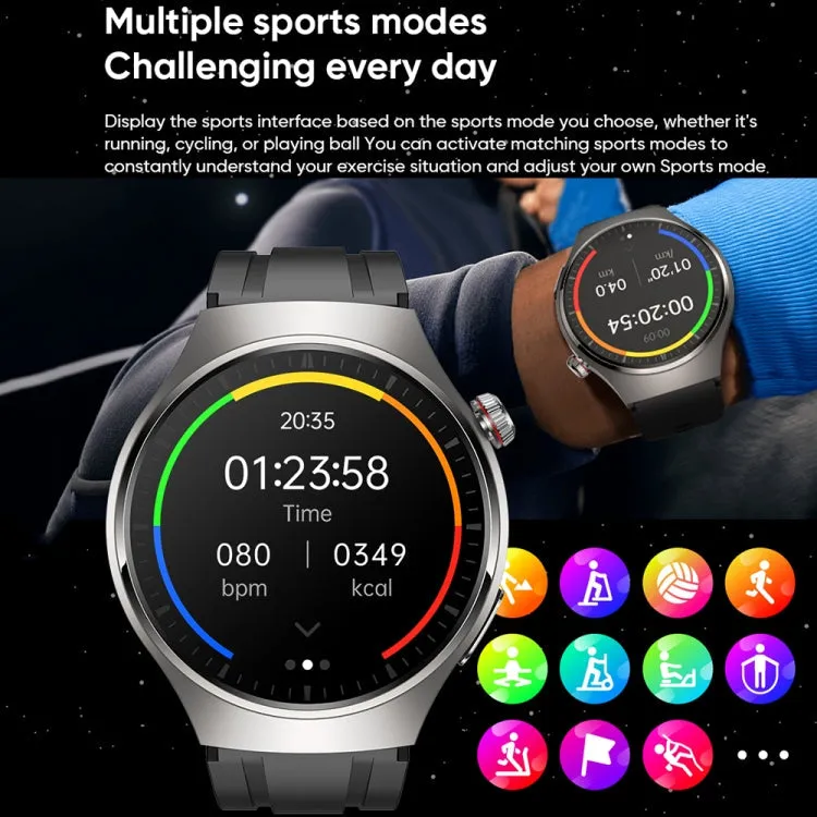 MT200 1.43 inch AMOLED IP67 Steel Band Smart Call Watch, Support ECG(Silver)