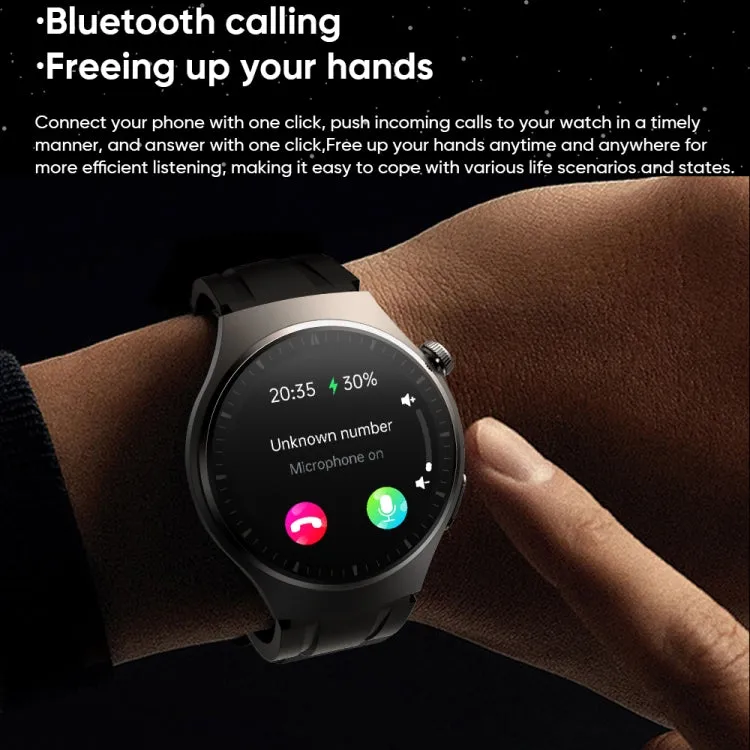 MT200 1.43 inch AMOLED IP67 Steel Band Smart Call Watch, Support ECG(Silver)