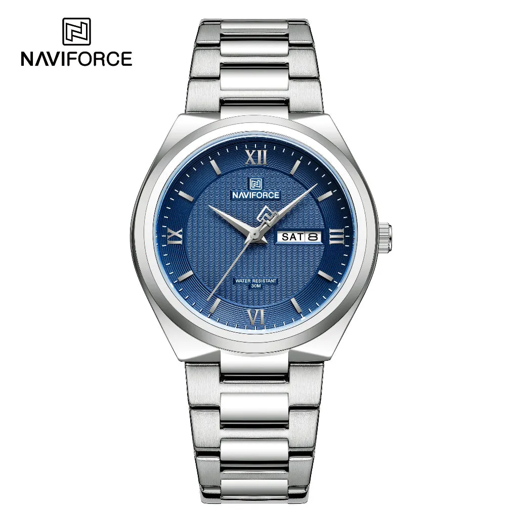 NAVIFORCE 8030 Fashion Business Date Quartz Waterproof Military Stainless Steel Men's Watch