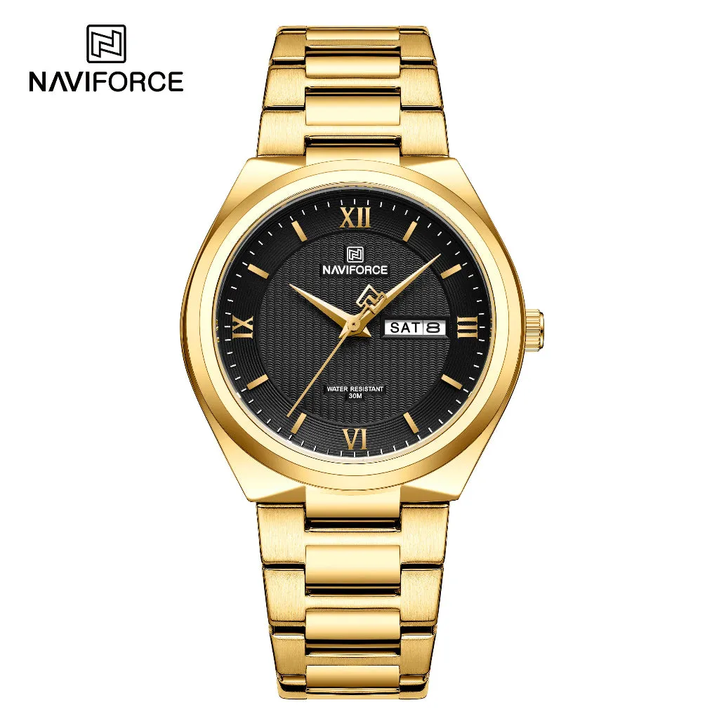 NAVIFORCE 8030 Fashion Business Date Quartz Waterproof Military Stainless Steel Men's Watch