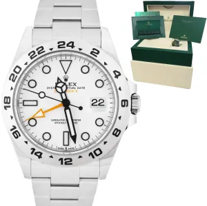 NEW 2023 Rolex Explorer II 42mm Polar White Stainless Steel Watch 226570