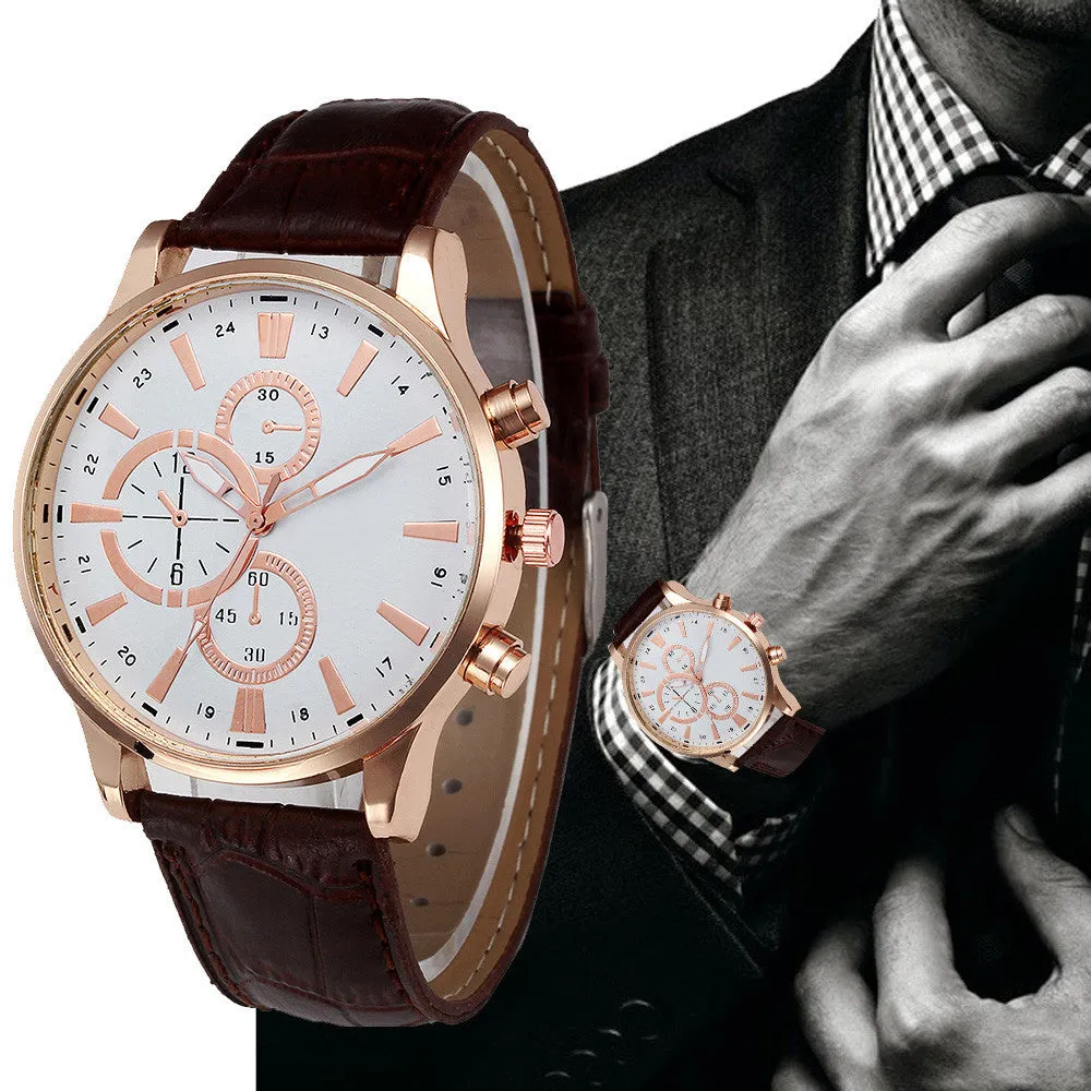 New fashion  Business leather Quartz watches