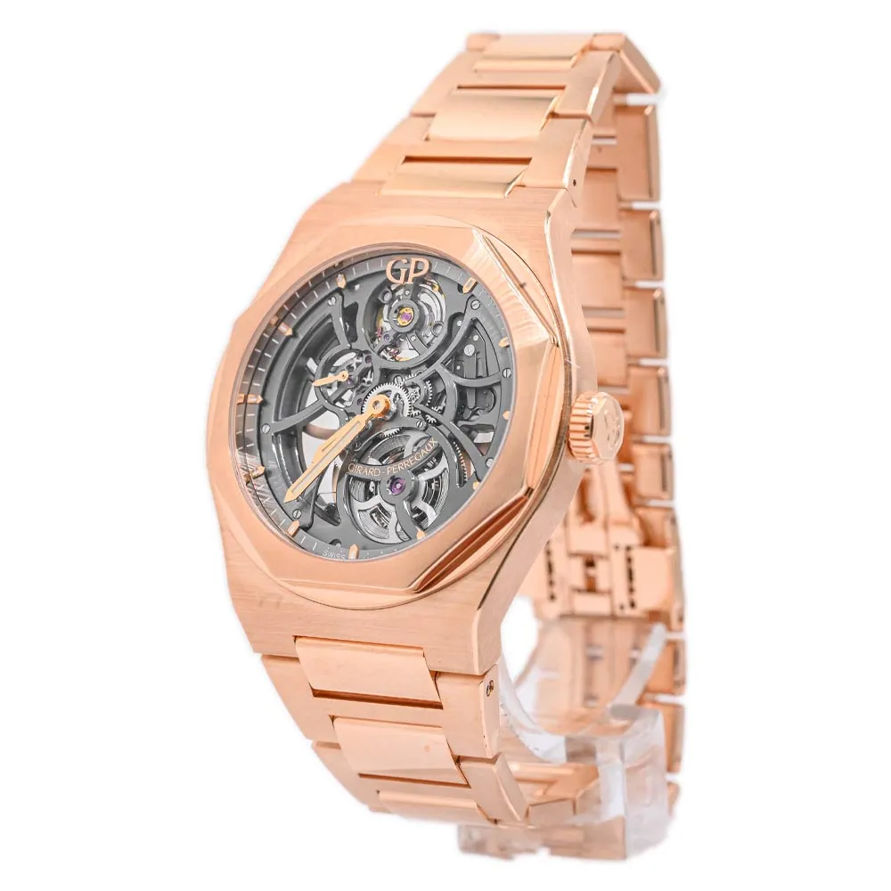 NEW! Girard Perregaux Men's Rose Gold 44mm Skelet Laureato Skeleton Dial Watch Ref# 81015-52-002-52A