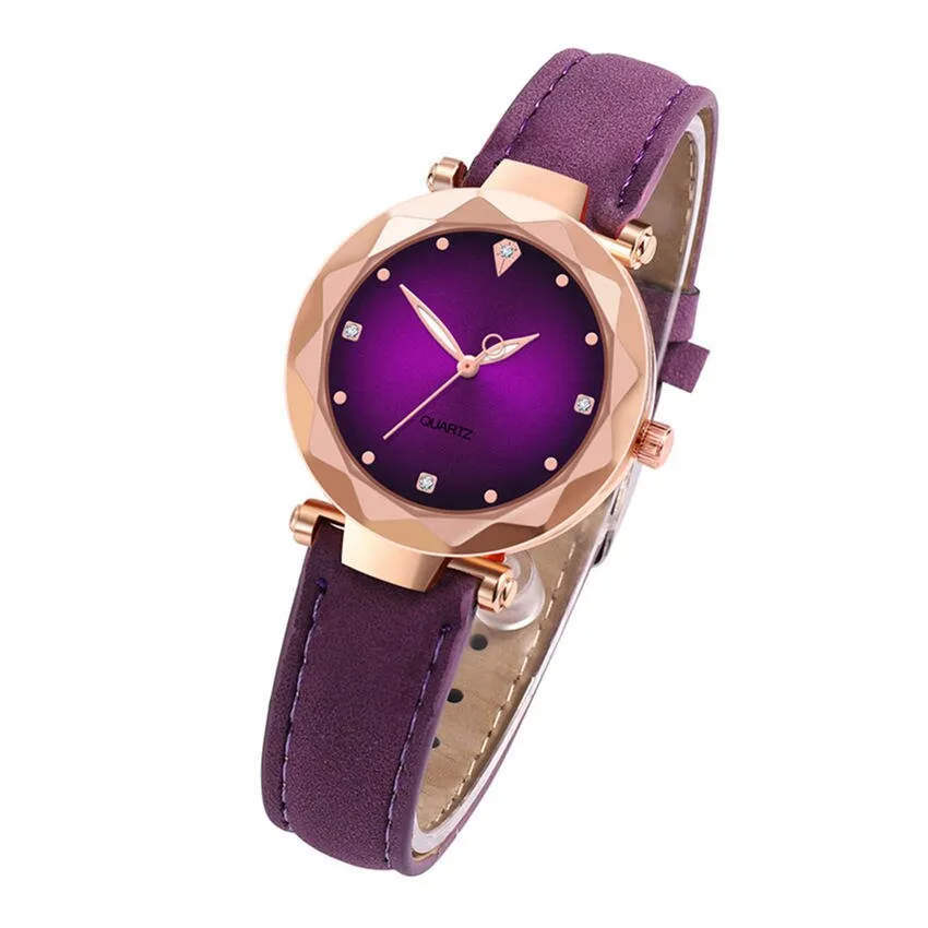 New Hot Sale Ladies Watch Women's Casual Leather Crystal Dial Quartz Wrist Watches Relogio Feminino Clock Gift For Women 3