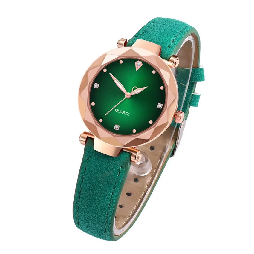 New Hot Sale Ladies Watch Women's Casual Leather Crystal Dial Quartz Wrist Watches Relogio Feminino Clock Gift For Women 3