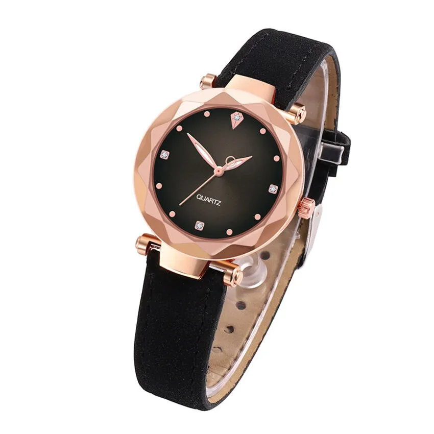 New Hot Sale Ladies Watch Women's Casual Leather Crystal Dial Quartz Wrist Watches Relogio Feminino Clock Gift For Women 3