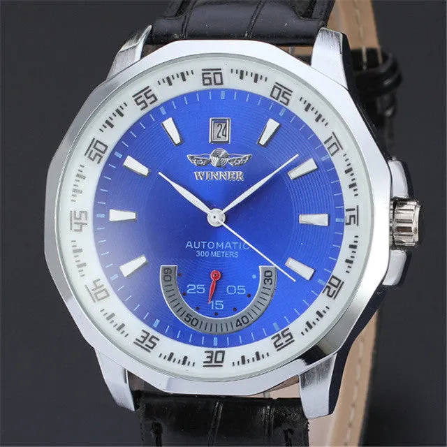 New Luxury Brand Winner Men's Automatic Self-winding Mechanical Watches Leather Strap Band Males Casual Wristwatch Clocks reloj