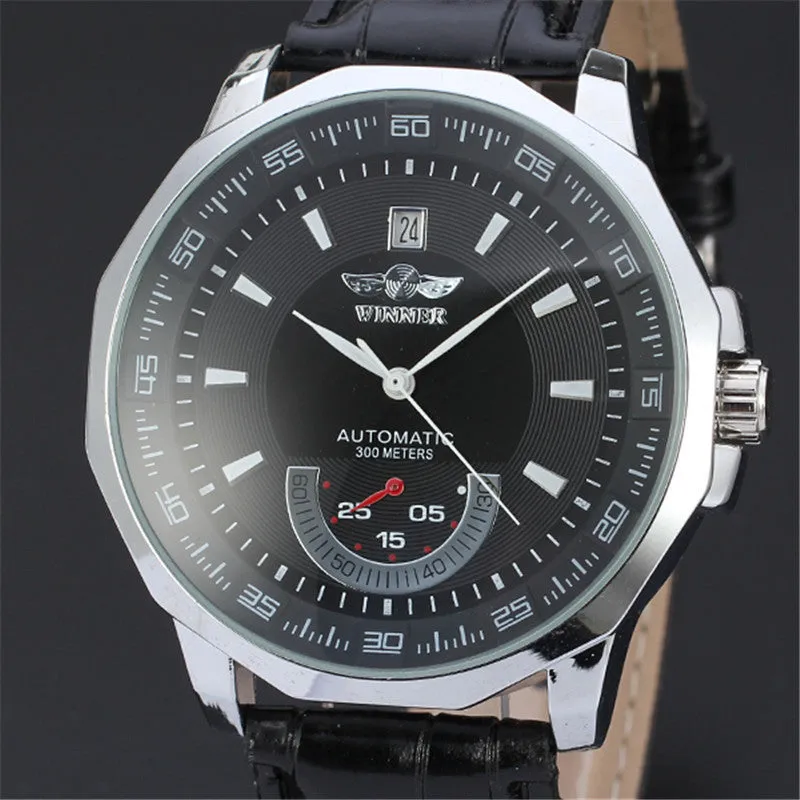 New Luxury Brand Winner Men's Automatic Self-winding Mechanical Watches Leather Strap Band Males Casual Wristwatch Clocks reloj