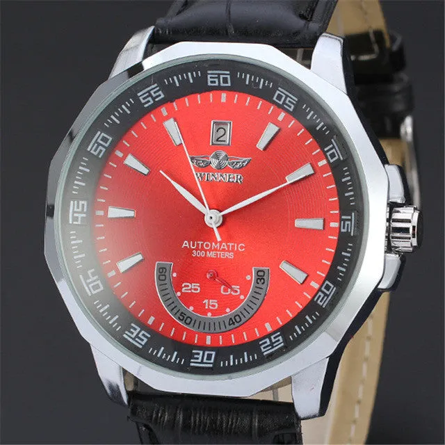 New Luxury Brand Winner Men's Automatic Self-winding Mechanical Watches Leather Strap Band Males Casual Wristwatch Clocks reloj