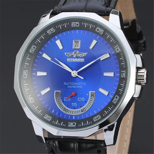 New Luxury Brand Winner Men's Automatic Self-winding Mechanical Watches Leather Strap Band Males Casual Wristwatch Clocks reloj