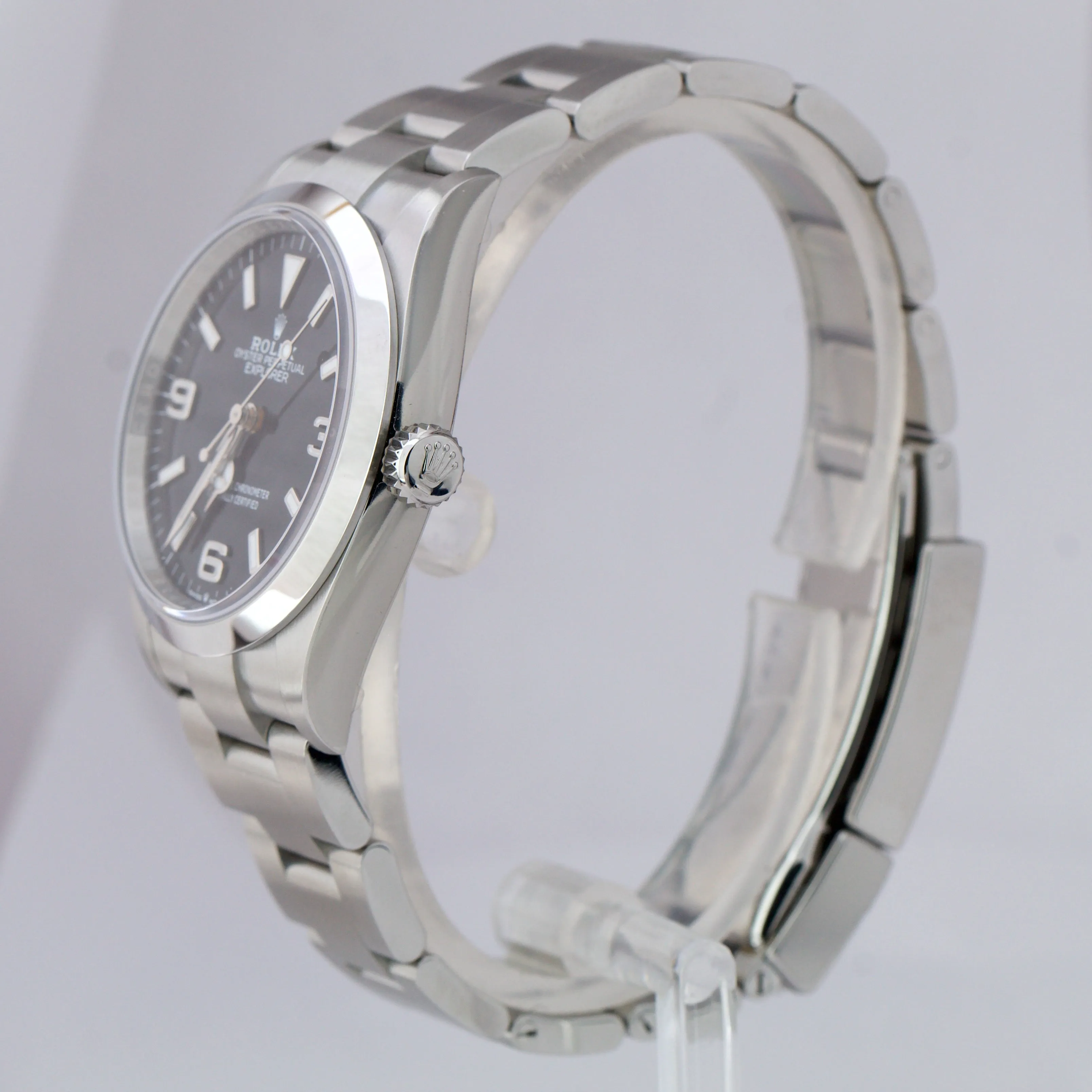 NEW MAR 2022 STICKERED Rolex Explorer I Black 36mm Stainless Oyster Watch 124270