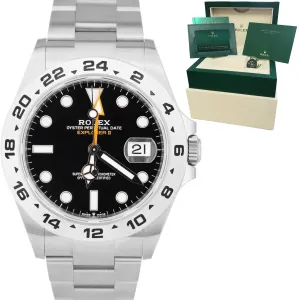 NEW NOV 2022 Rolex Explorer II Black Stainless Steel 42mm Date Watch 226570 CARD